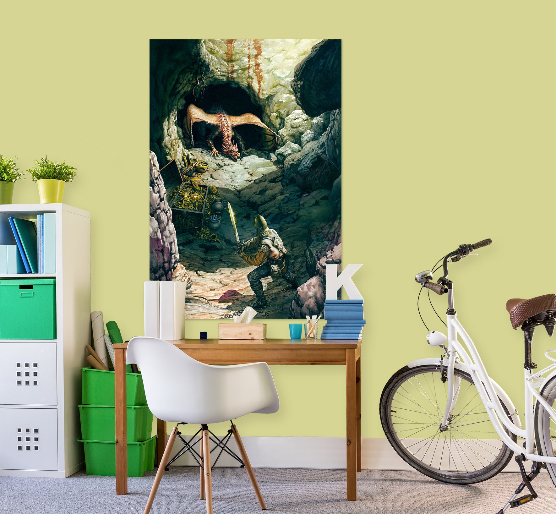 3D Dragon Cave Soldier 8084 Ciruelo Wall Sticker