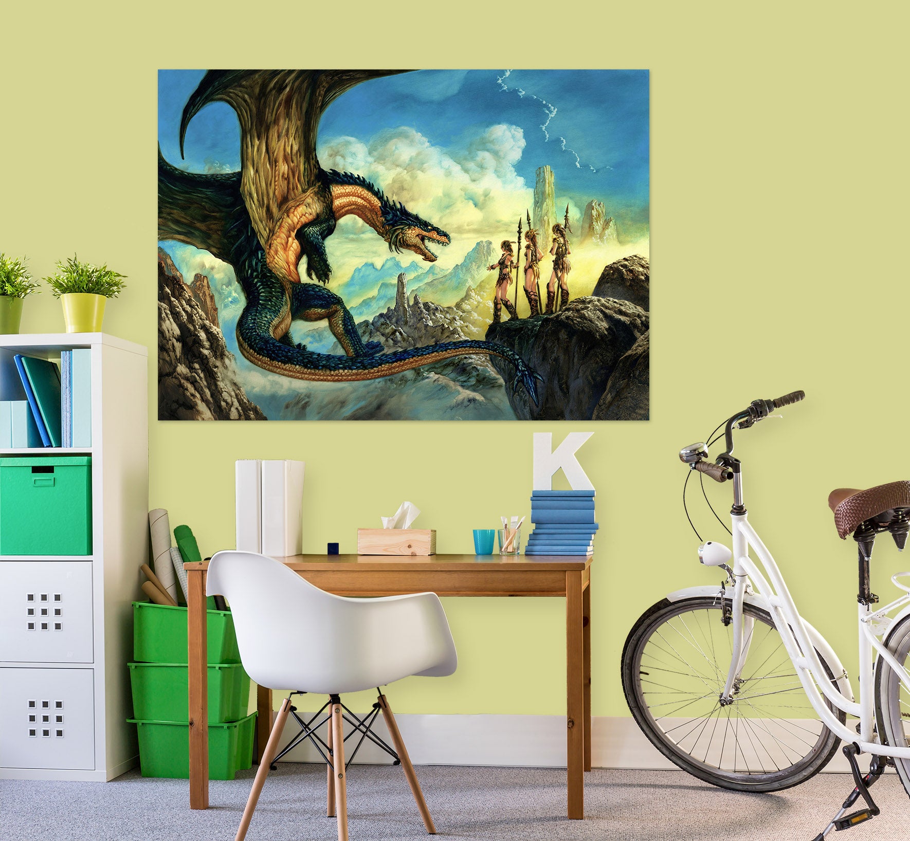 3D Dragon Cloud Warrior 8063 Ciruelo Wall Sticker