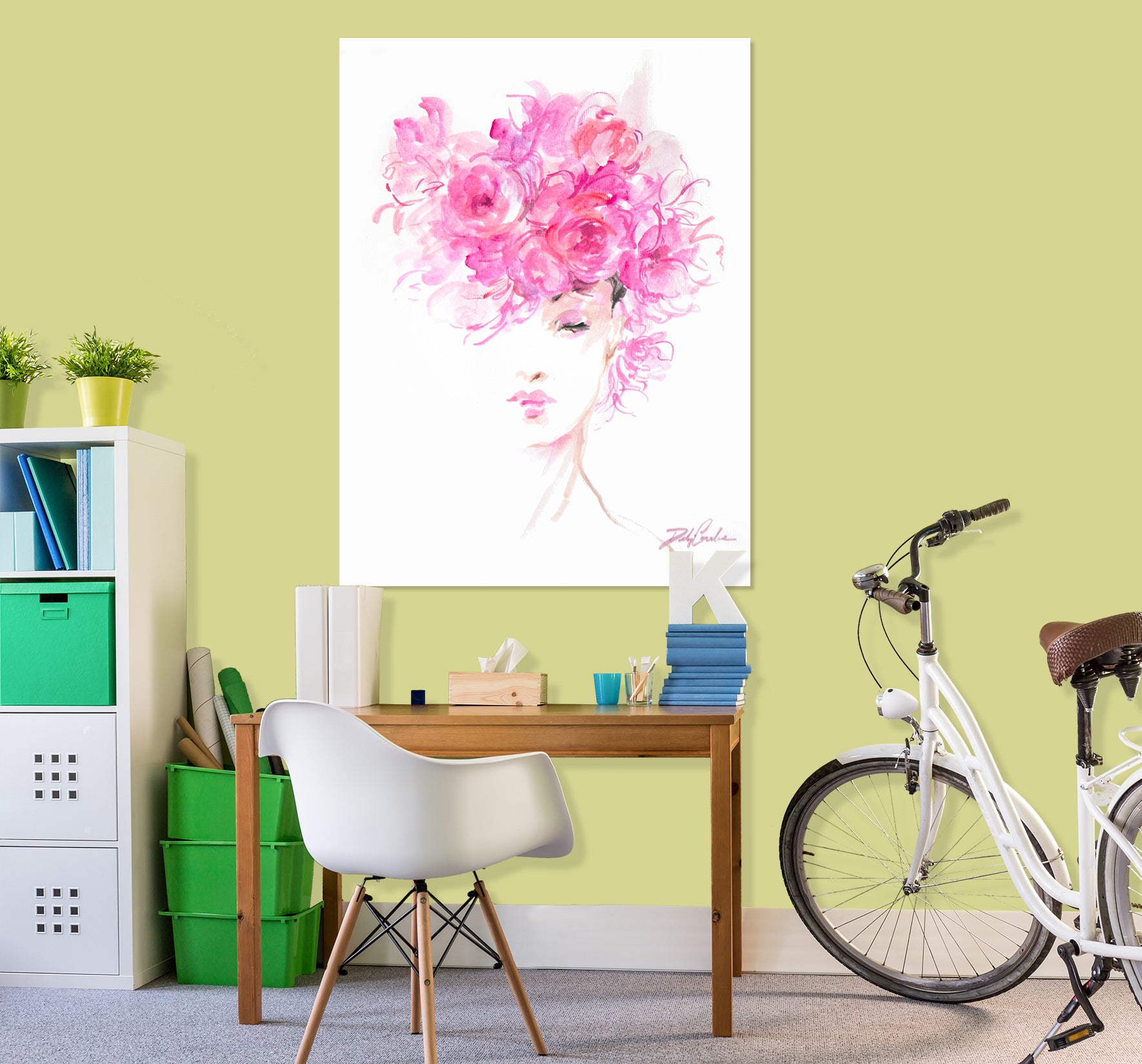 3D Rose Hair 037 Debi Coules Wall Sticker