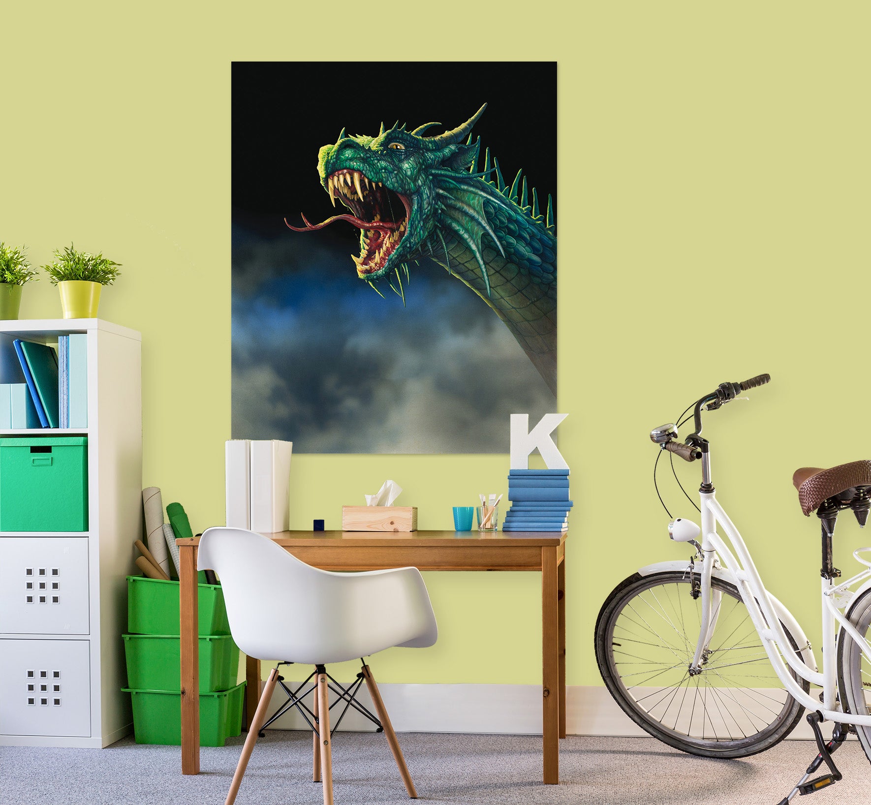 3D Dragon Green 8085 Ciruelo Wall Sticker