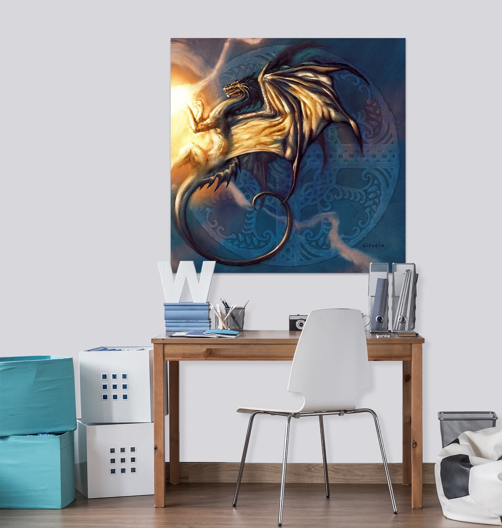 3D Dragon Flame 8065 Ciruelo Wall Sticker