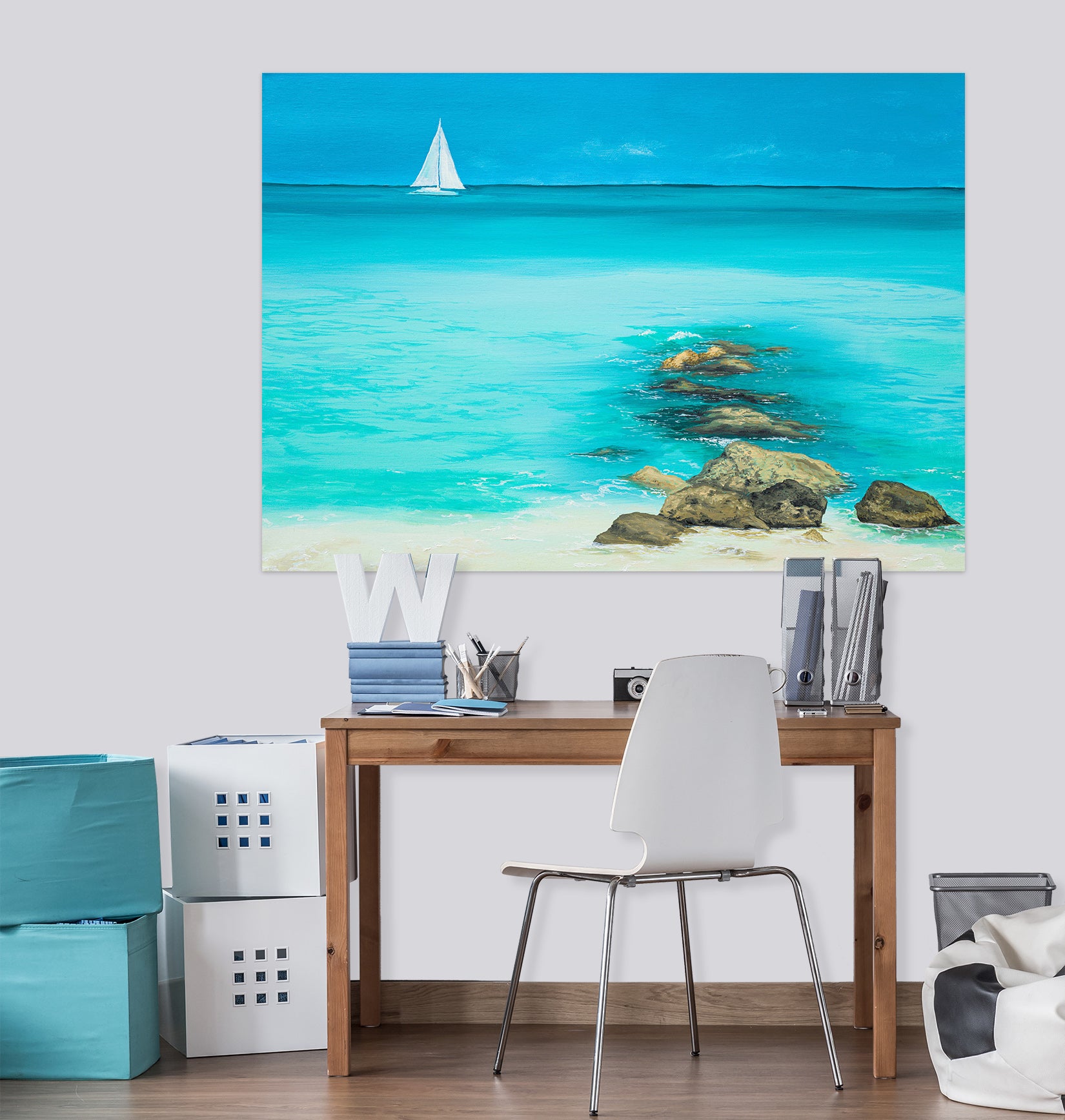 3D Blue Sea 1808 Marina Zotova Wall Sticker