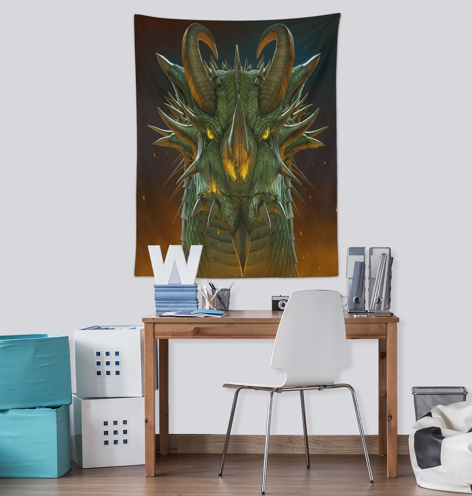 3D Dragon Head 11701 Vincent Tapestry Hanging Cloth Hang