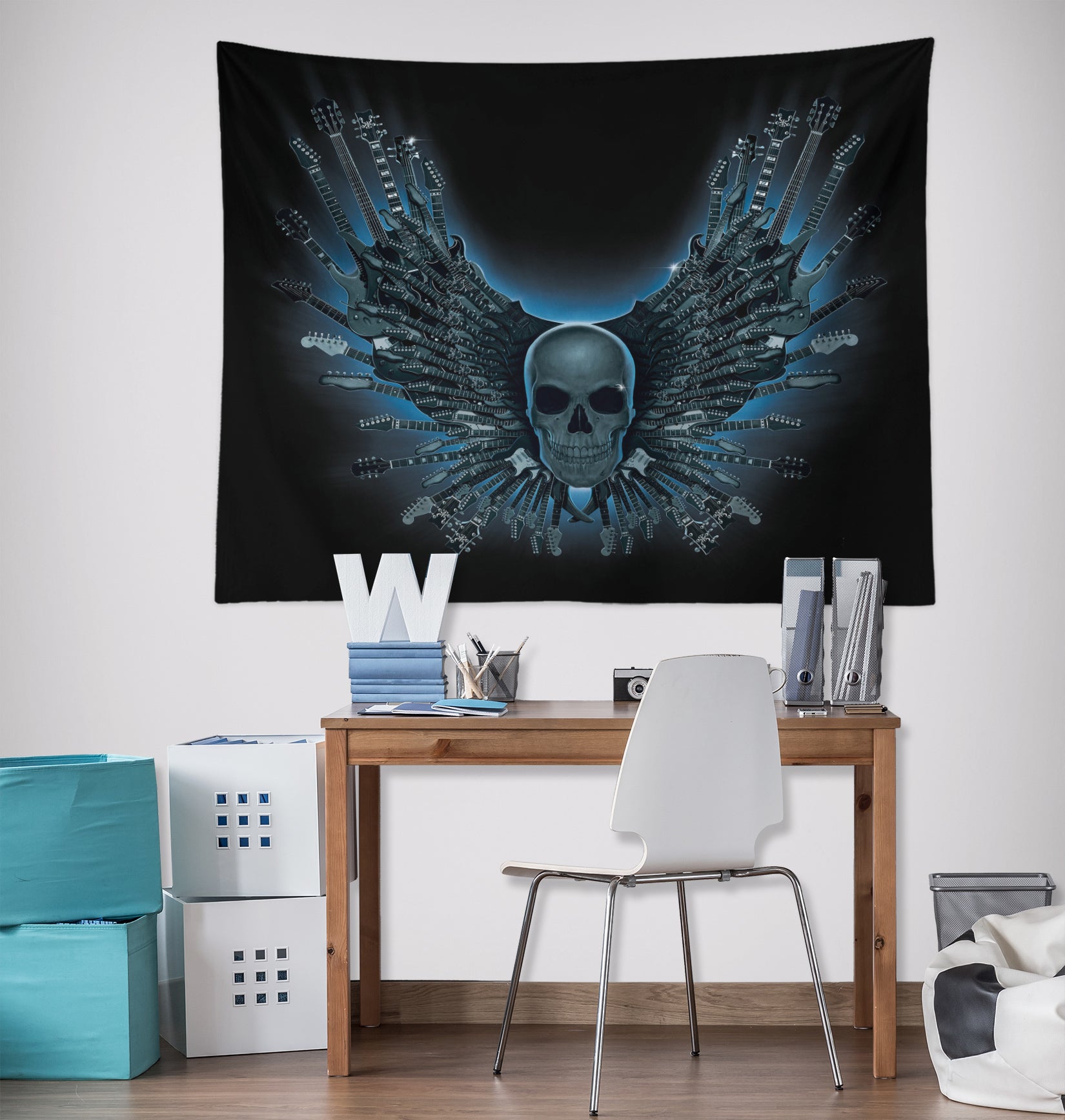 3D Skull Wings 116197 Vincent Tapestry Hanging Cloth Hang