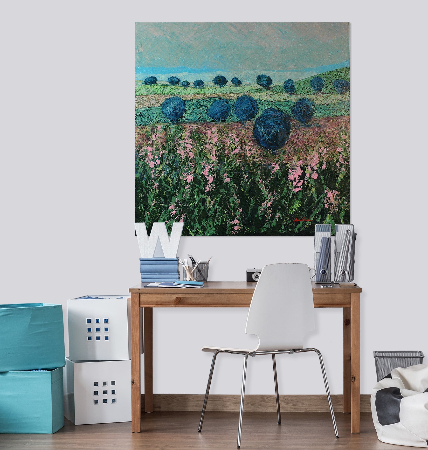 3D Pink Flower Field 132 Allan P. Friedlander Wall Sticker