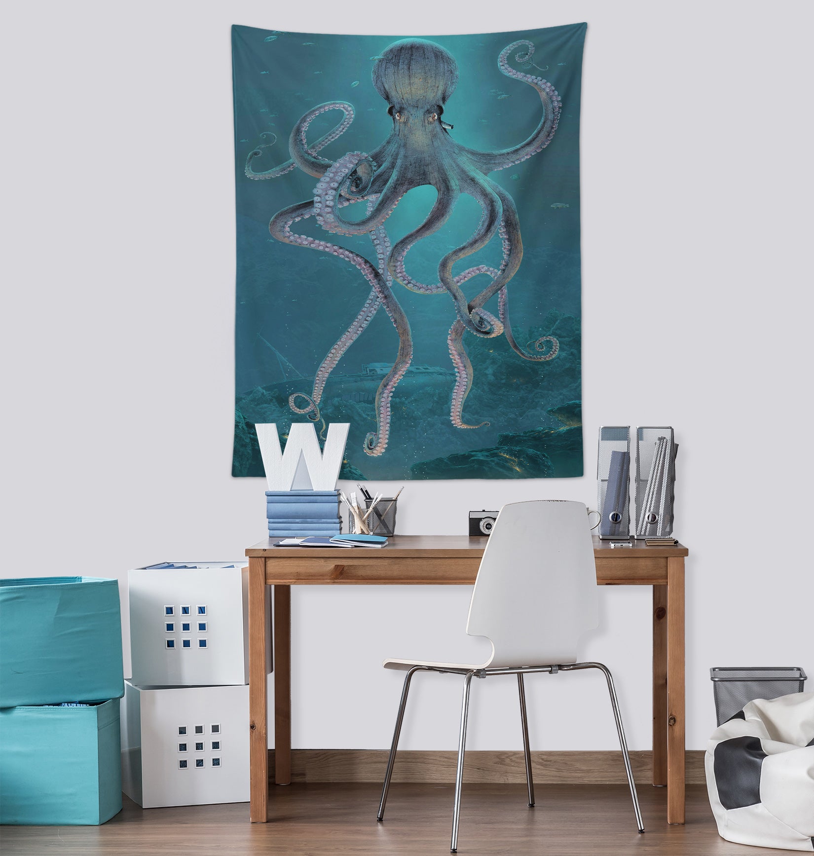 3D Octopus 11706 Vincent Tapestry Hanging Cloth Hang