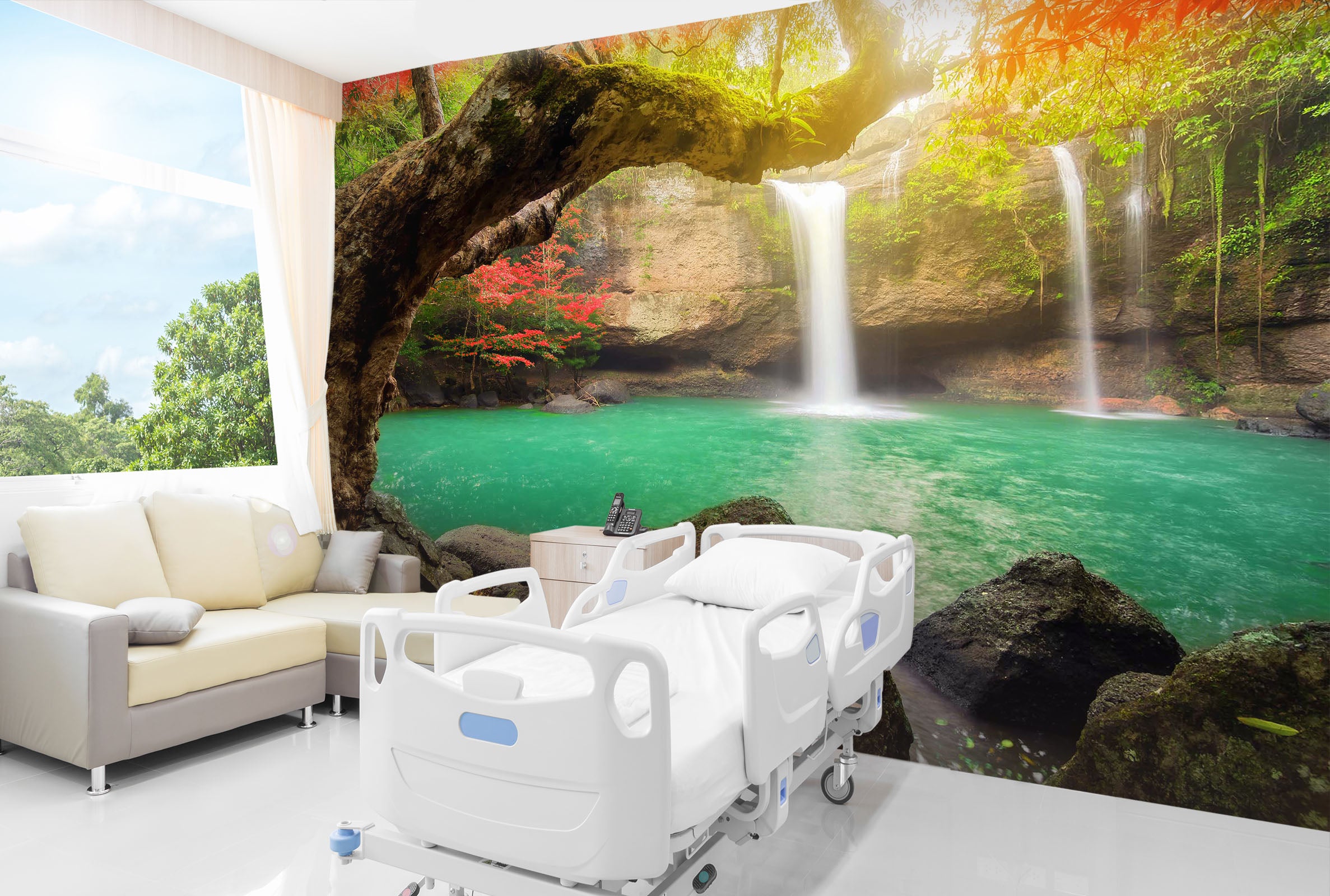 3D Heo Suwat Waterfall 30 Wall Murals Wallpaper AJ Wallpaper 2 