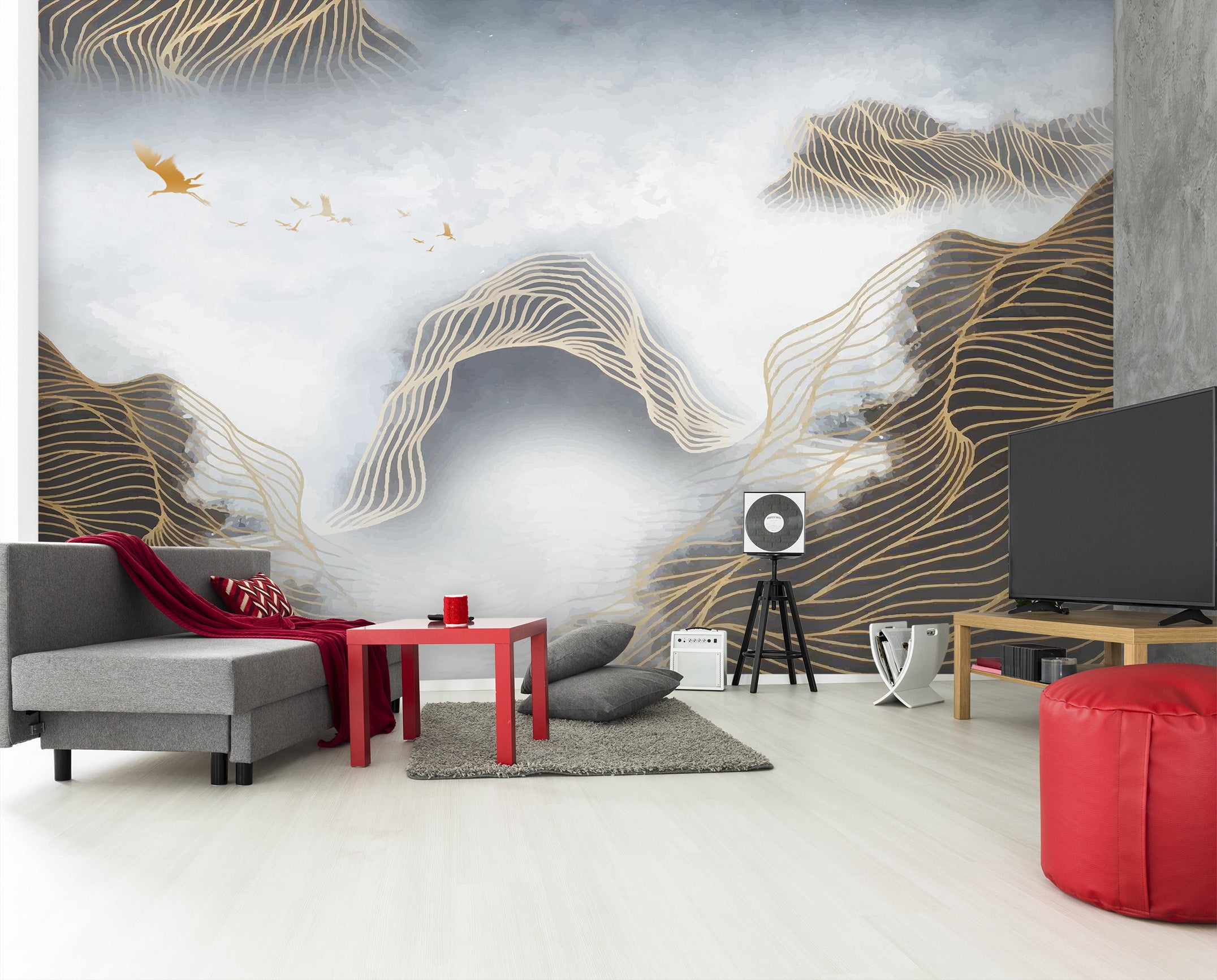 3D Wave Valley 2081 Wall Murals