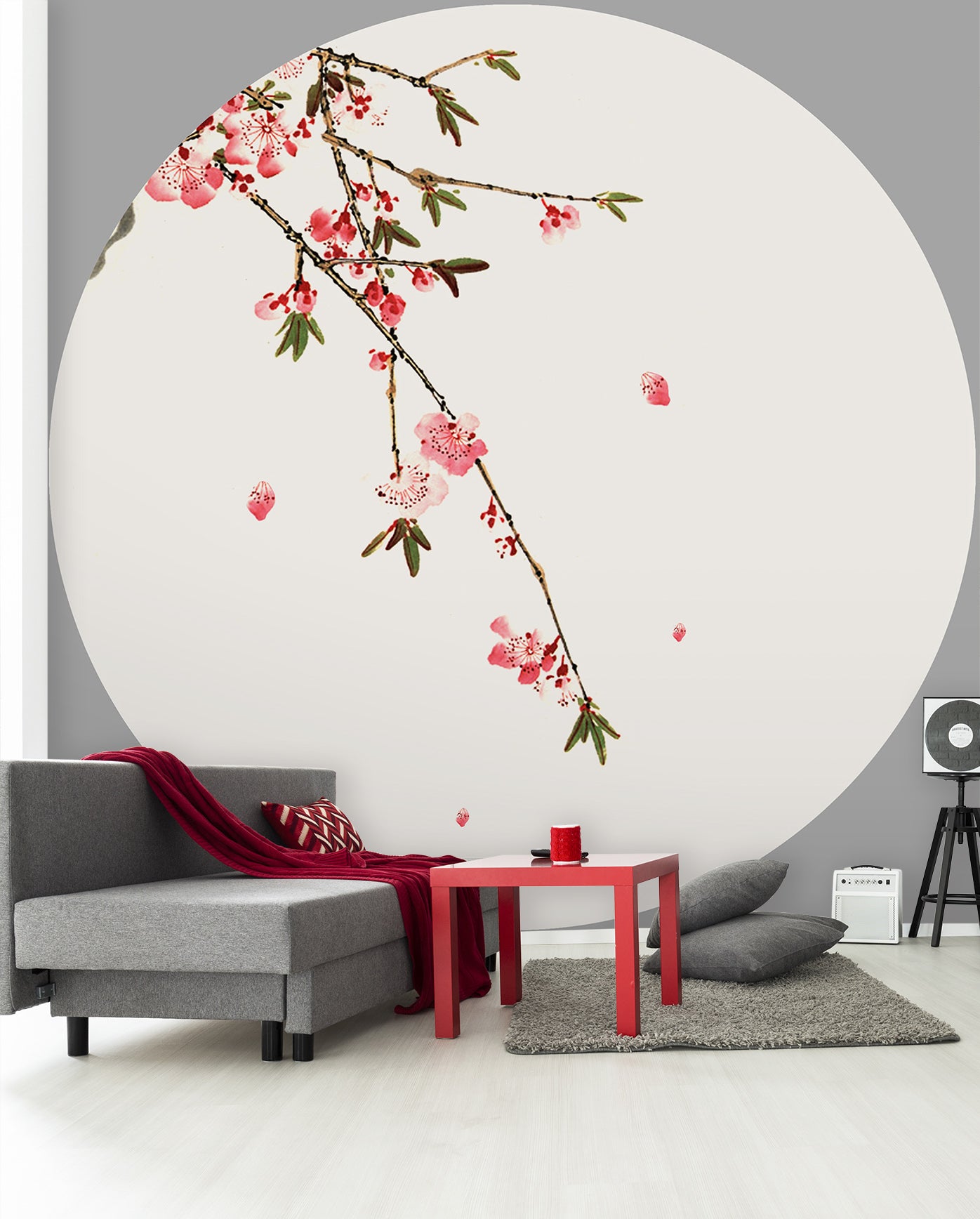 3D Peach Blossom Opening 003 Wall Murals