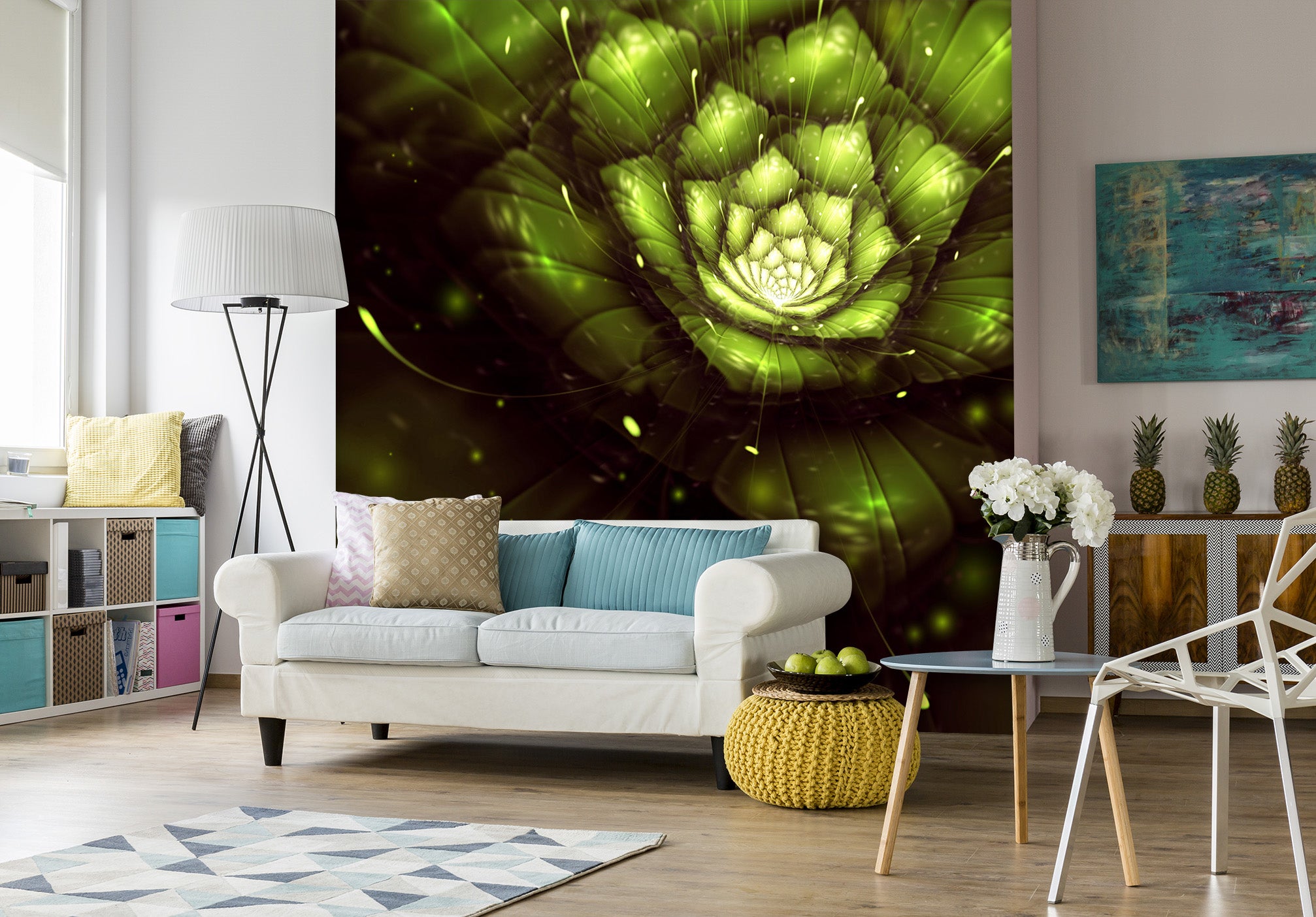 3D Green Lotus 2027 Wall Murals