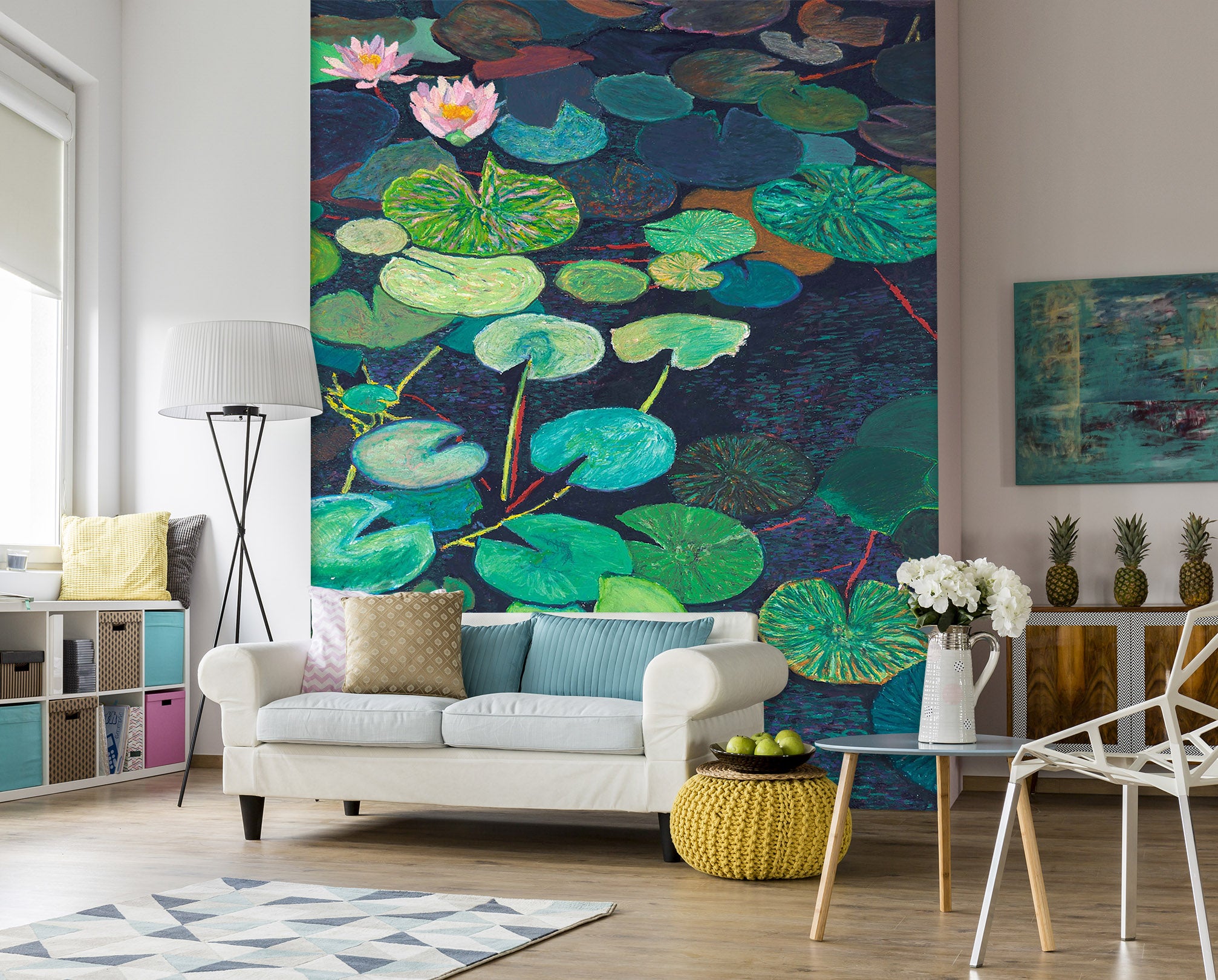 3D Green Lotus Leaf 264 Allan P. Friedlander Wall Mural Wall Murals