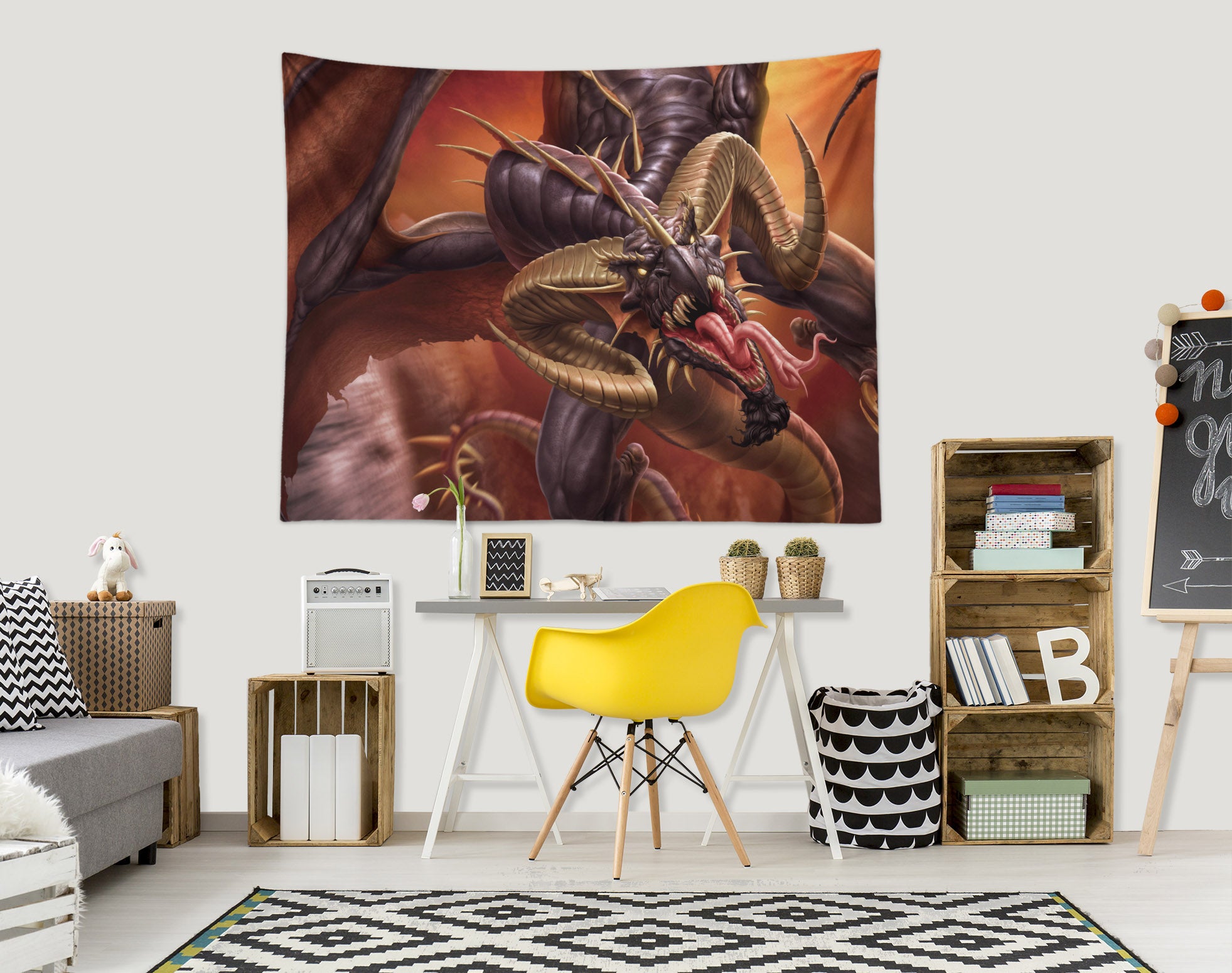 3D Dragon 121194 Tom Wood Tapestry Hanging Cloth Hang