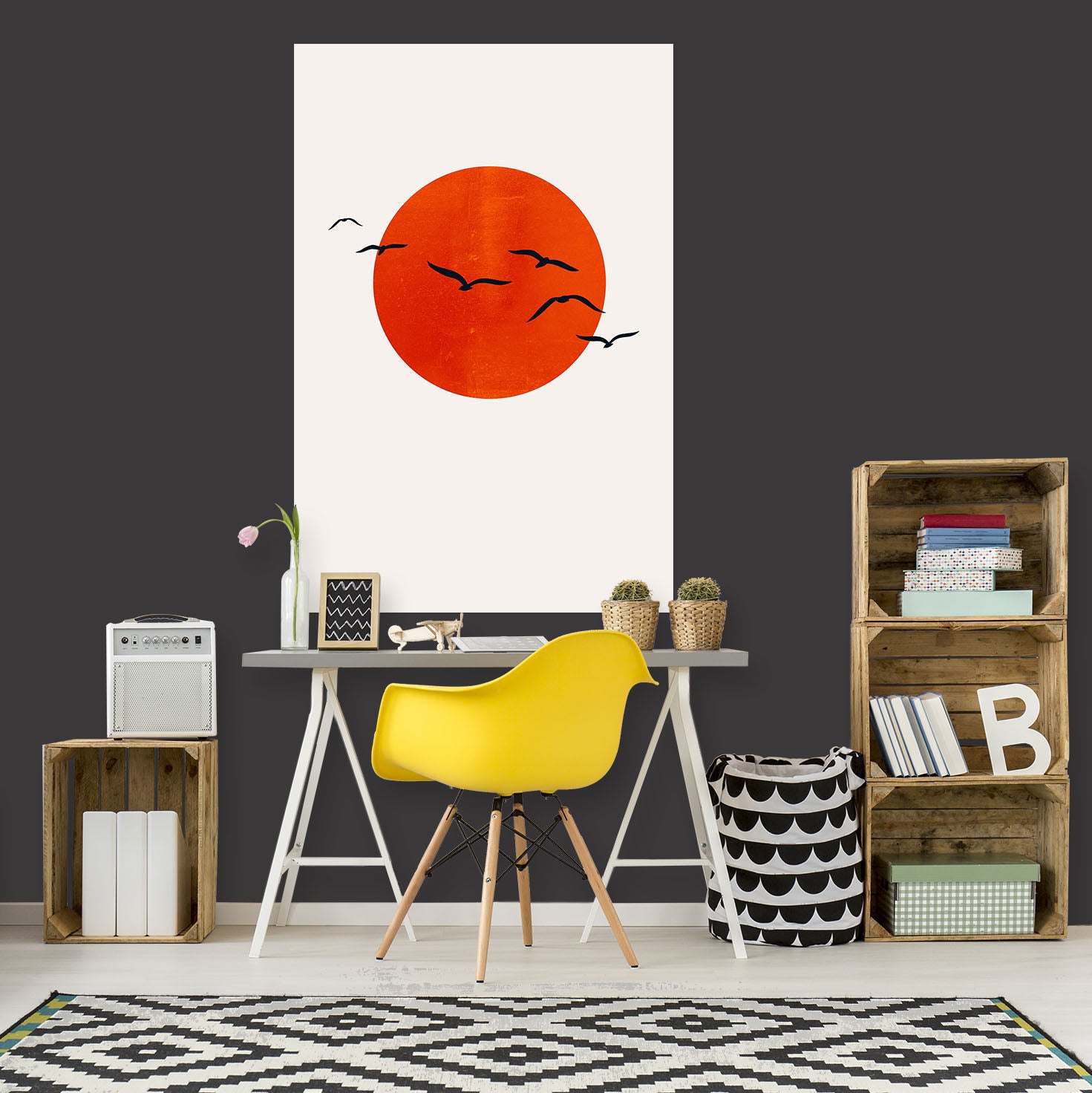 3D Red Sun 101 Boris Draschoff Wall Sticker