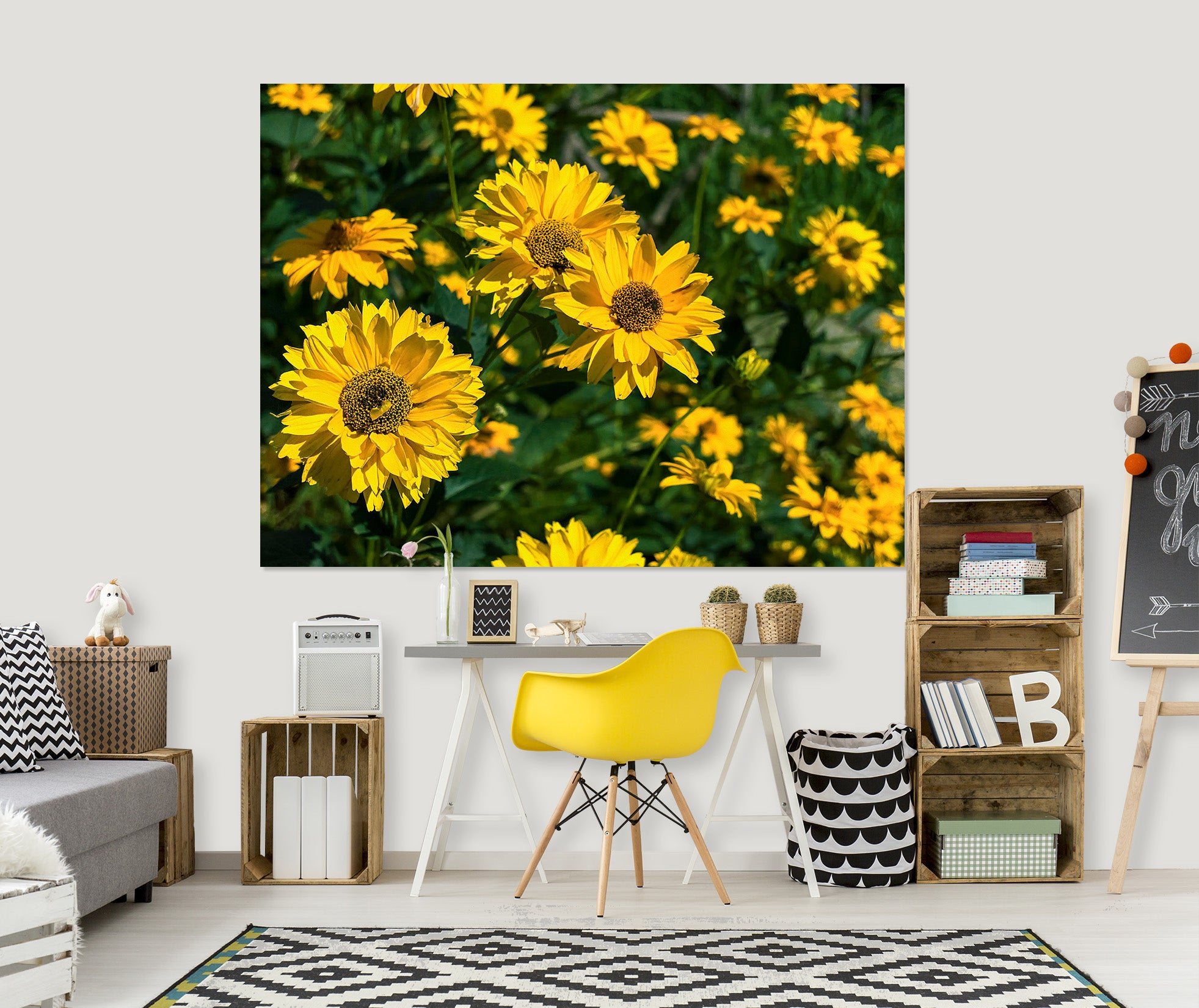 3D Sun Flower 132 Jerry LoFaro Wall Sticker