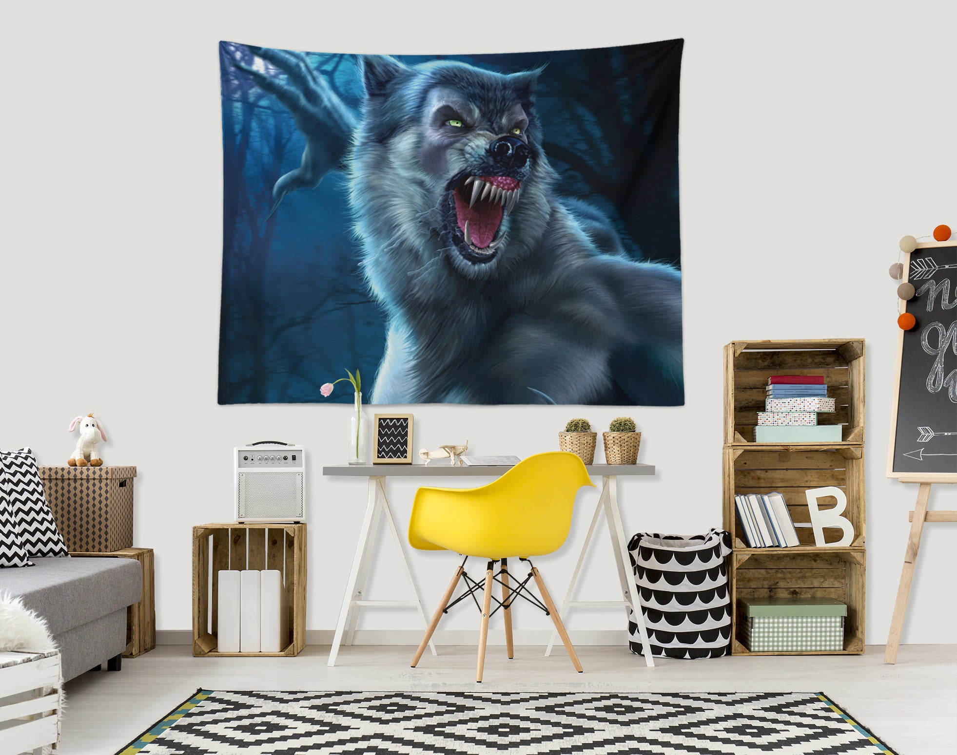 3D Werewolf 121195 Tom Wood Tapestry Hanging Cloth Hang