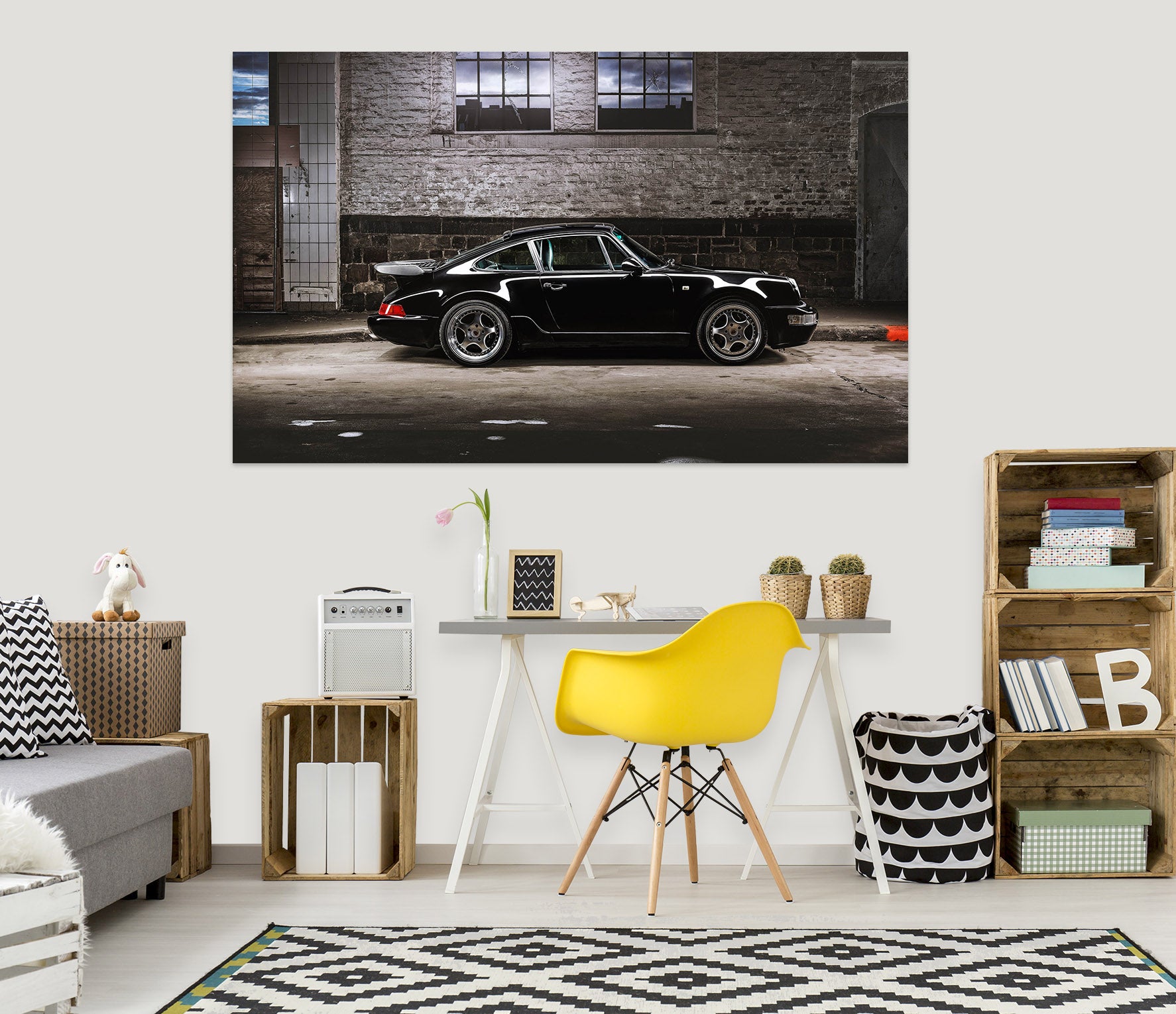 3D Black Luxury Car 1087 Wall Sticker