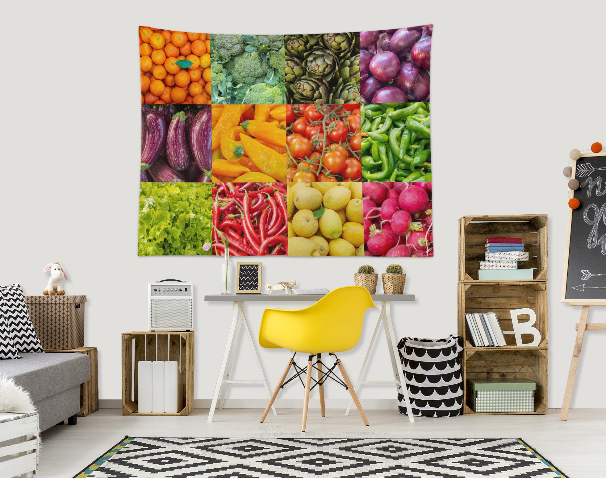 3D Colorful Vegetables 112187 Assaf Frank Tapestry Hanging Cloth Hang