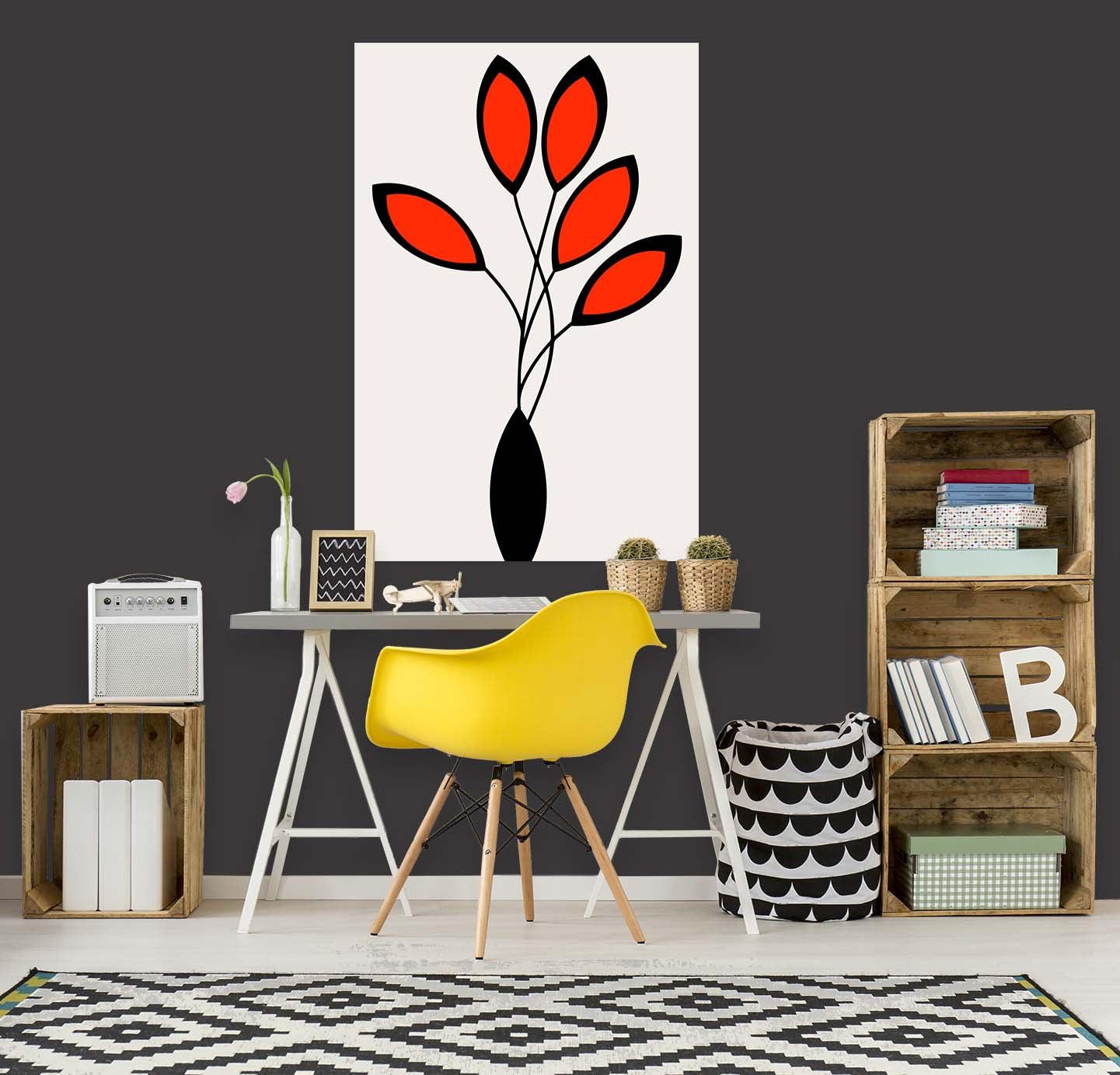 3D Orange Leaves 125 Boris Draschoff Wall Sticker