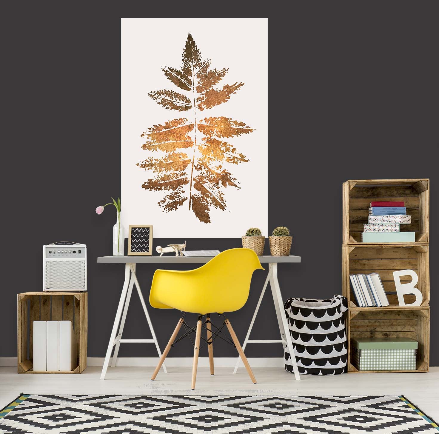 3D Golden Leaves 192 Boris Draschoff Wall Sticker