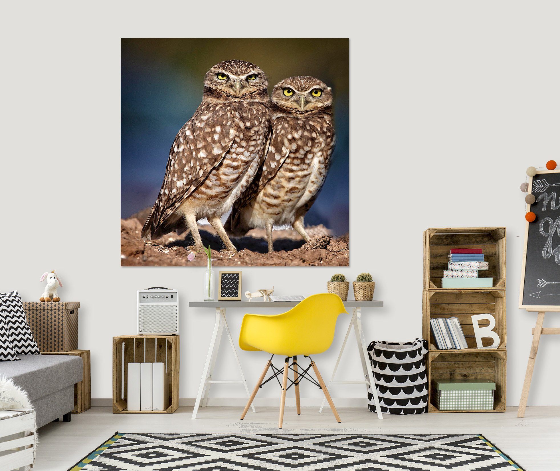 3D Burrowing Owl Buddies 006 Kathy Barefield Wall Sticker Wallpaper AJ Wallpaper 2 