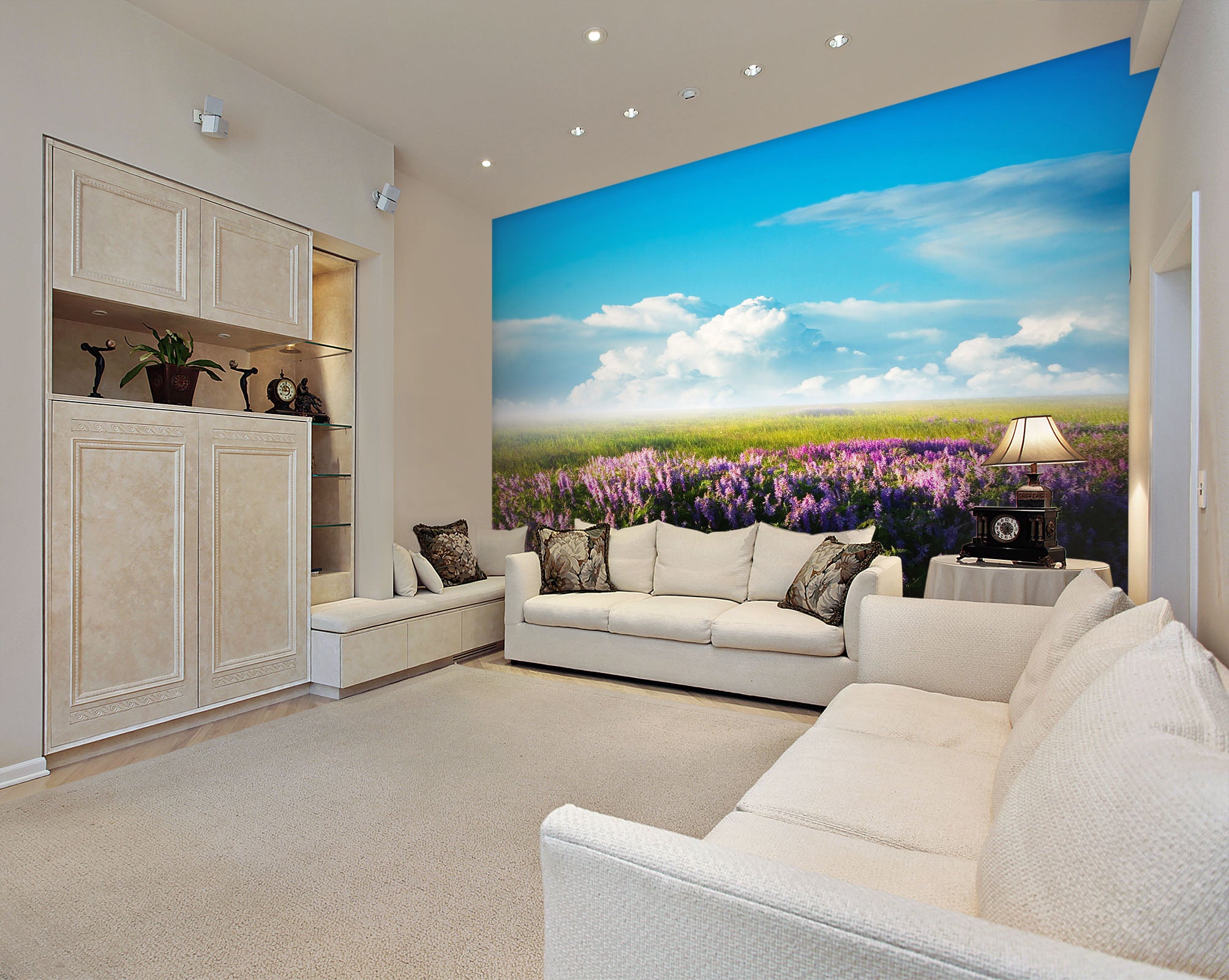 3D Lavender Cloud 06 Wall Murals Wallpaper AJ Wallpaper 2 