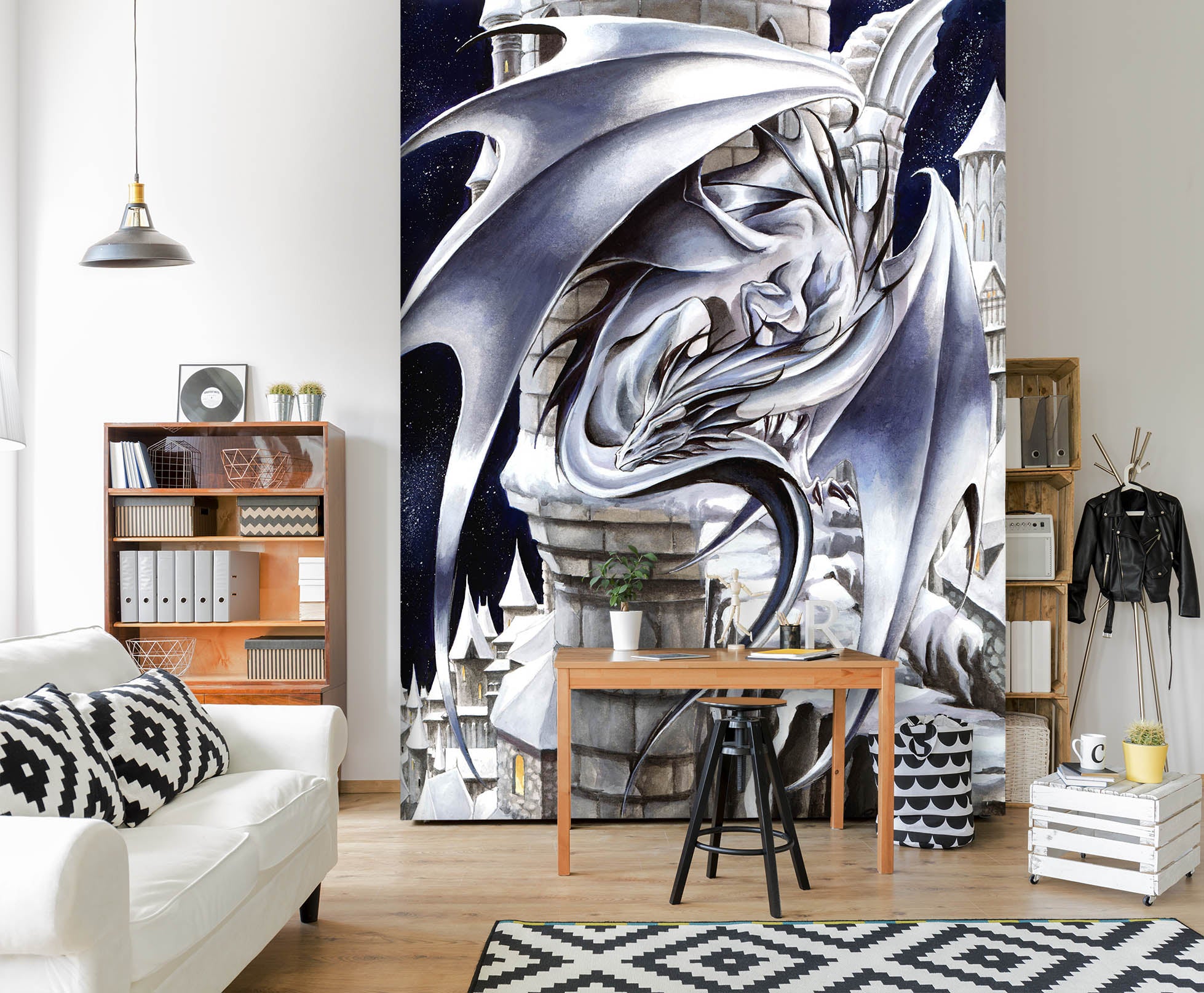 3D Gray Dragon 8151 Ruth Thompson Wall Mural Wall Murals