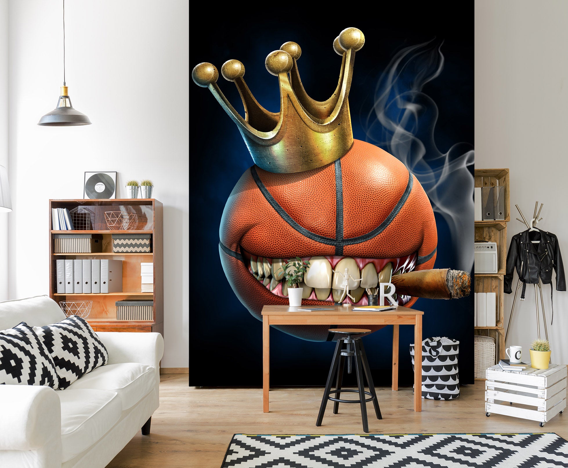 3D Crown Teeth Basketball 5010 Tom Wood Wall Mural Wall Murals