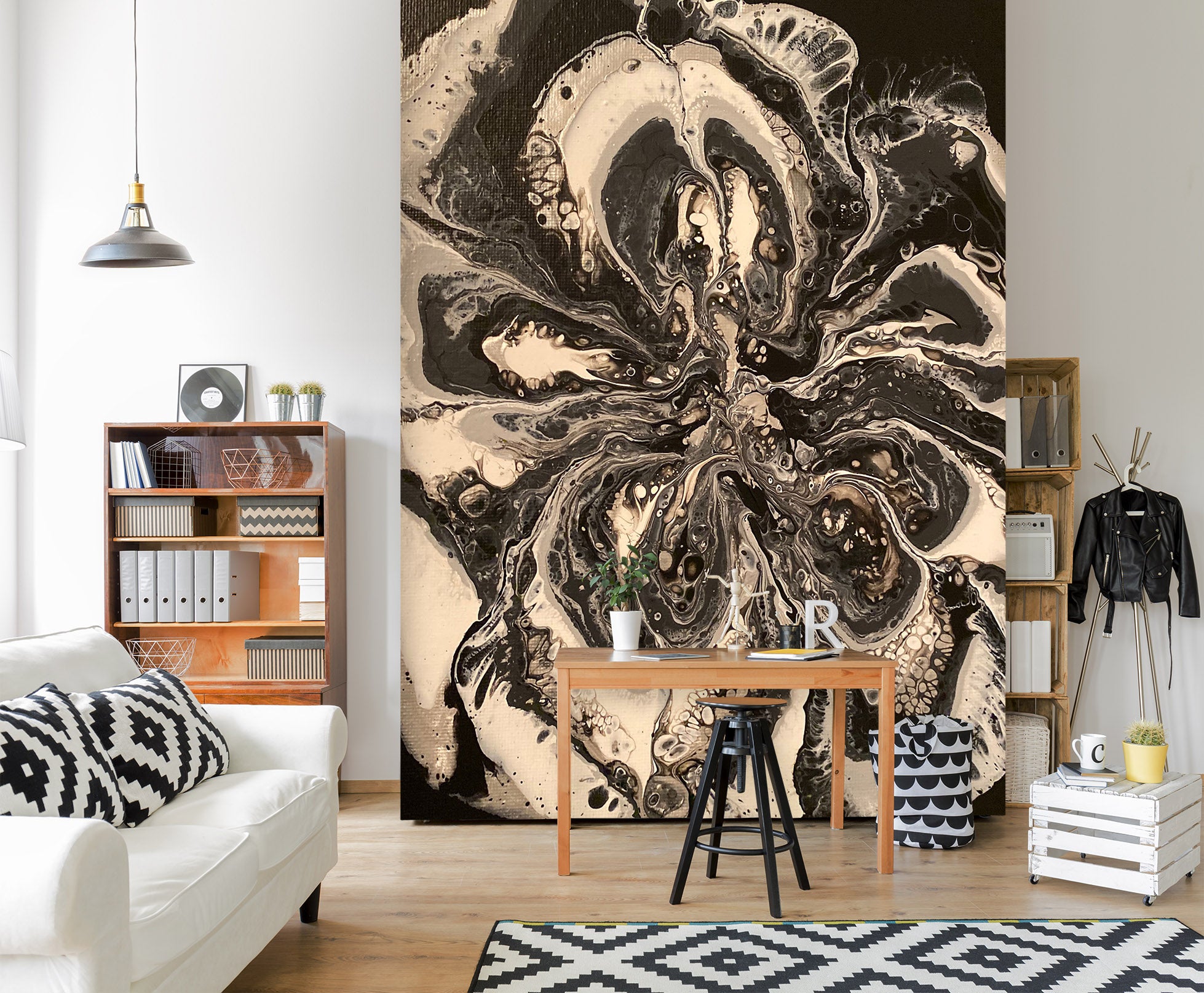 3D Black Brown Pattern 40034 Valerie Latrice Wall Mural Wall Murals