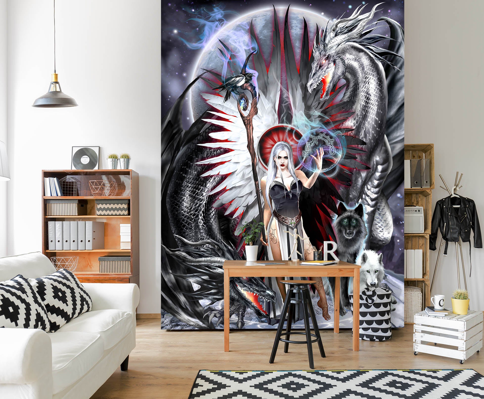 3D Dragon Woman 8145 Ruth Thompson Wall Mural Wall Murals