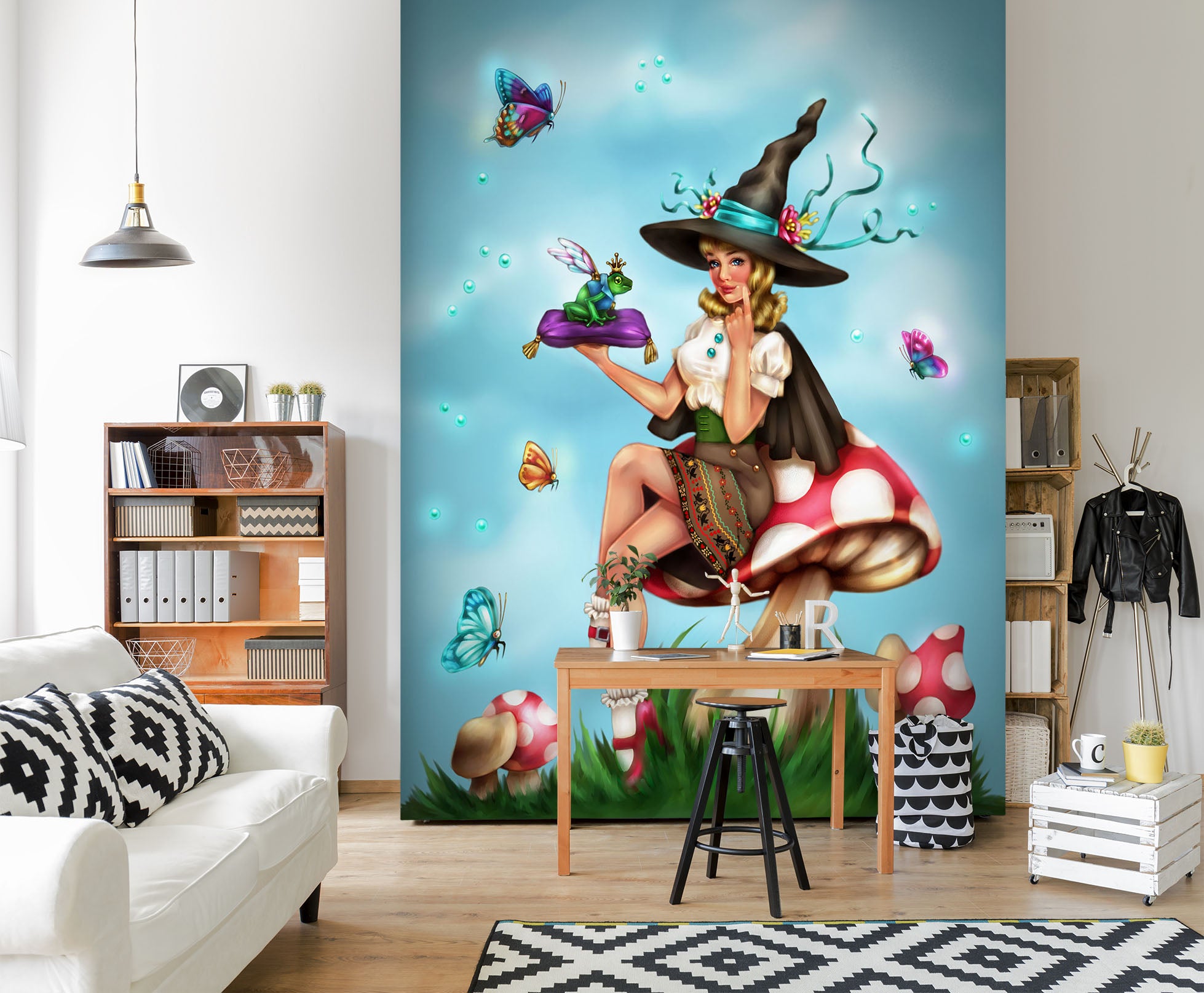 3D Mushroom Girl 8784 Brigid Ashwood Wall Mural Wall Murals