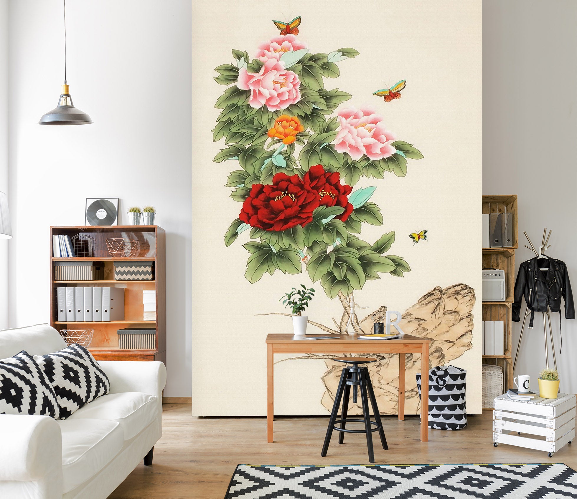 3D Color Peony 1861 Wall Murals