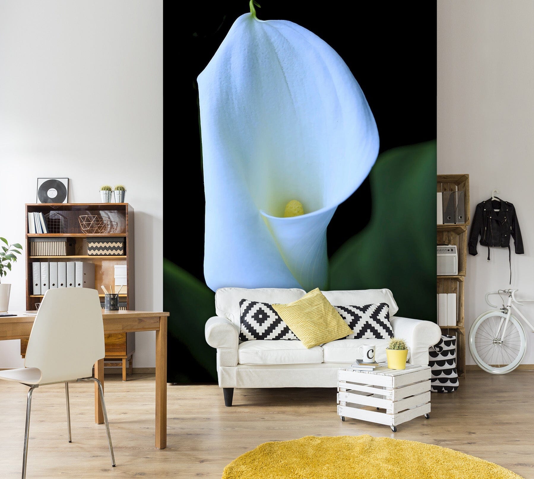 3D White Flowers 1404 Kathy Barefield Wall Mural Wall Murals Wallpaper AJ Wallpaper 2 