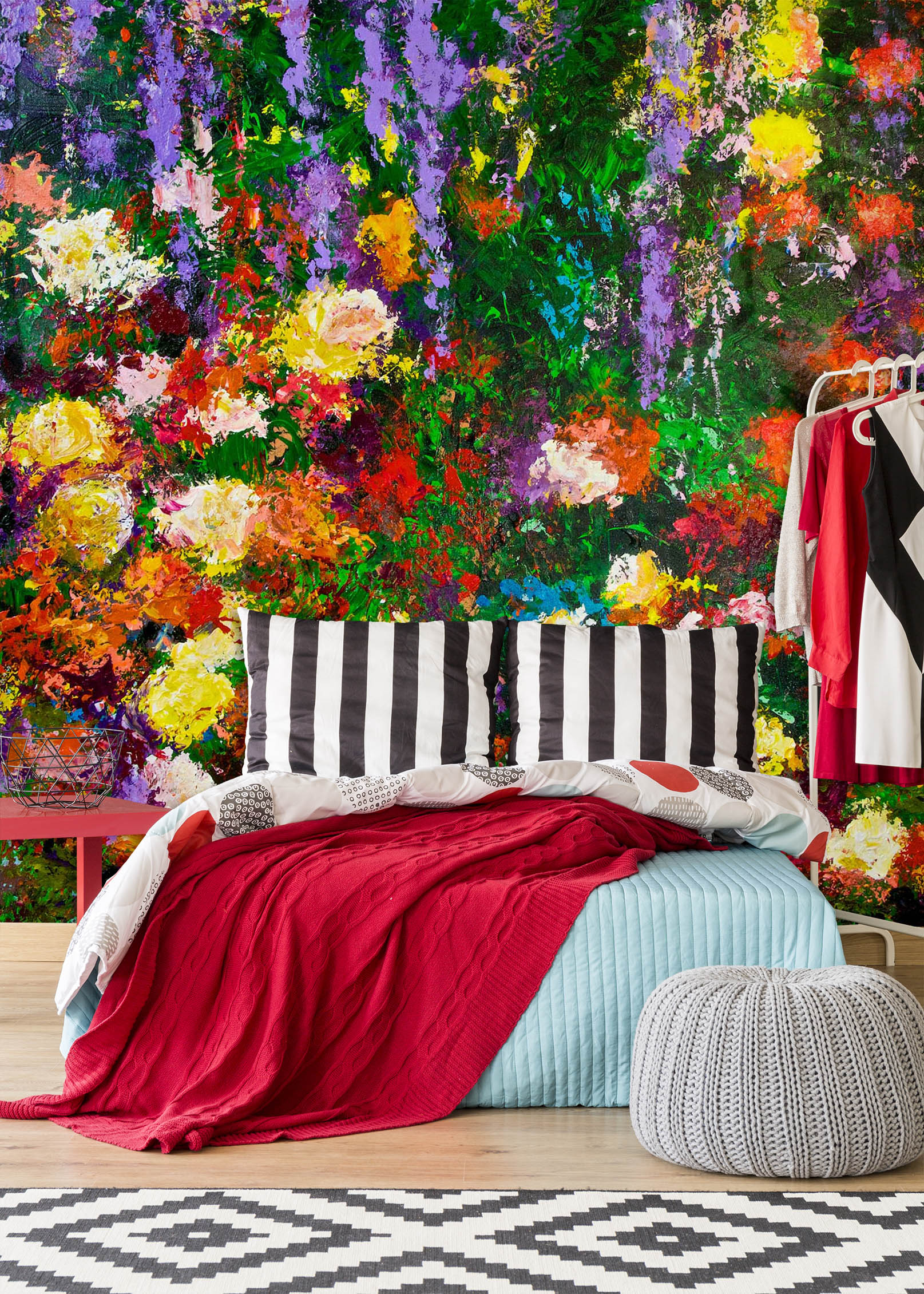 3D Painted Flowers 196 Allan P. Friedlander Wall Mural Wall Murals