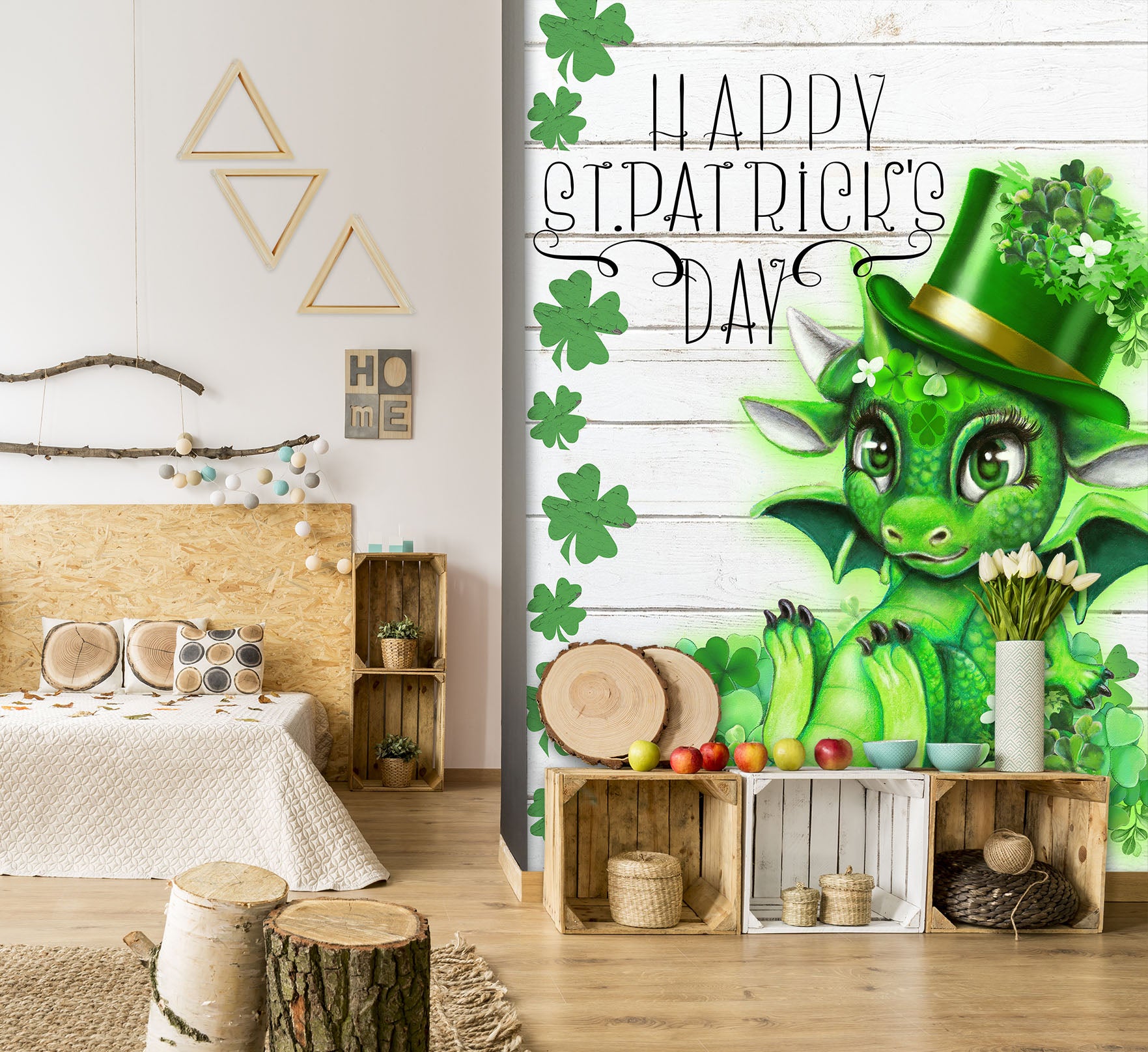 3D Clover Dragon 8468 Sheena Pike Wall Mural Wall Murals