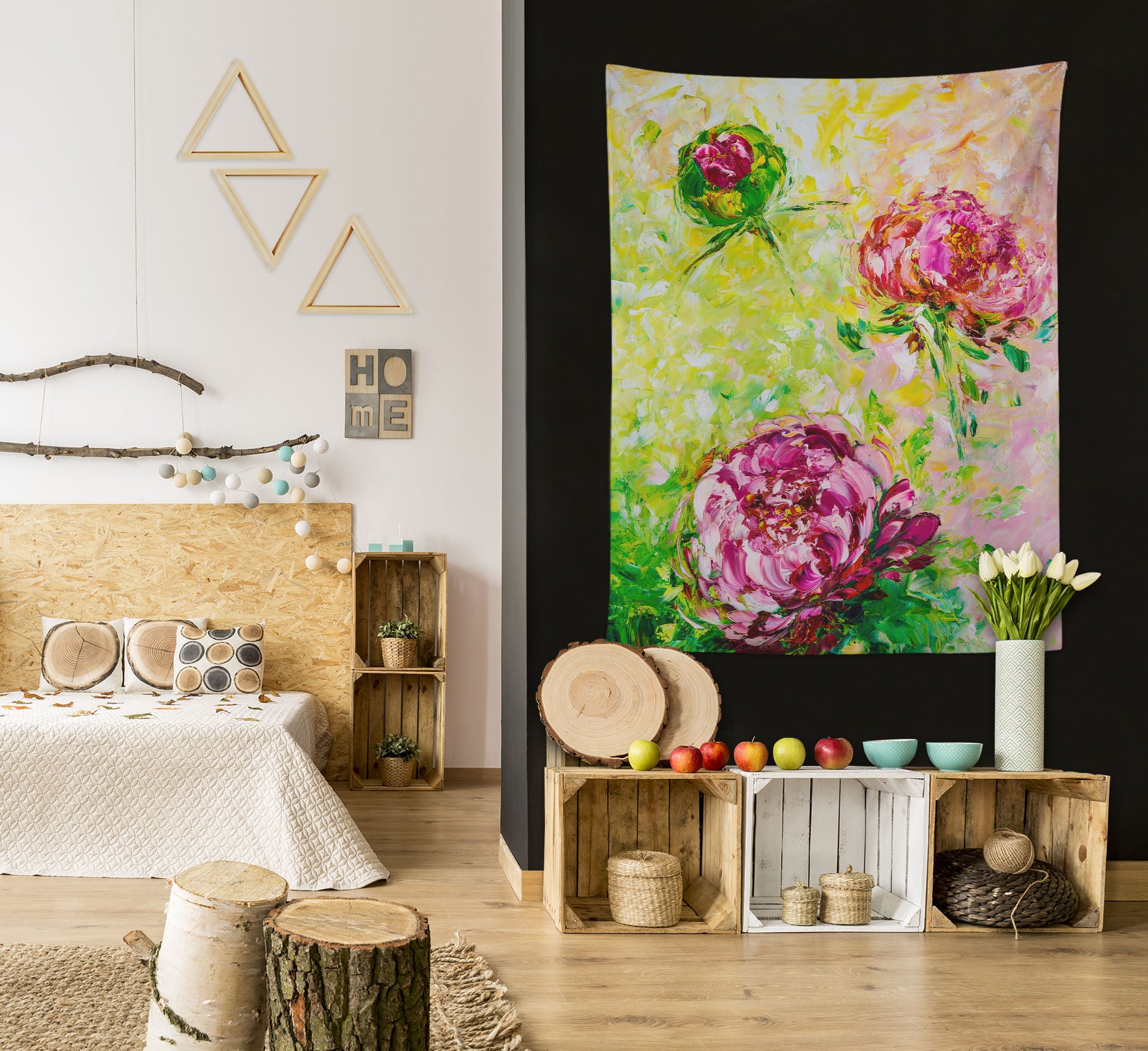 3D Red Peony 3661 Skromova Marina Tapestry Hanging Cloth Hang