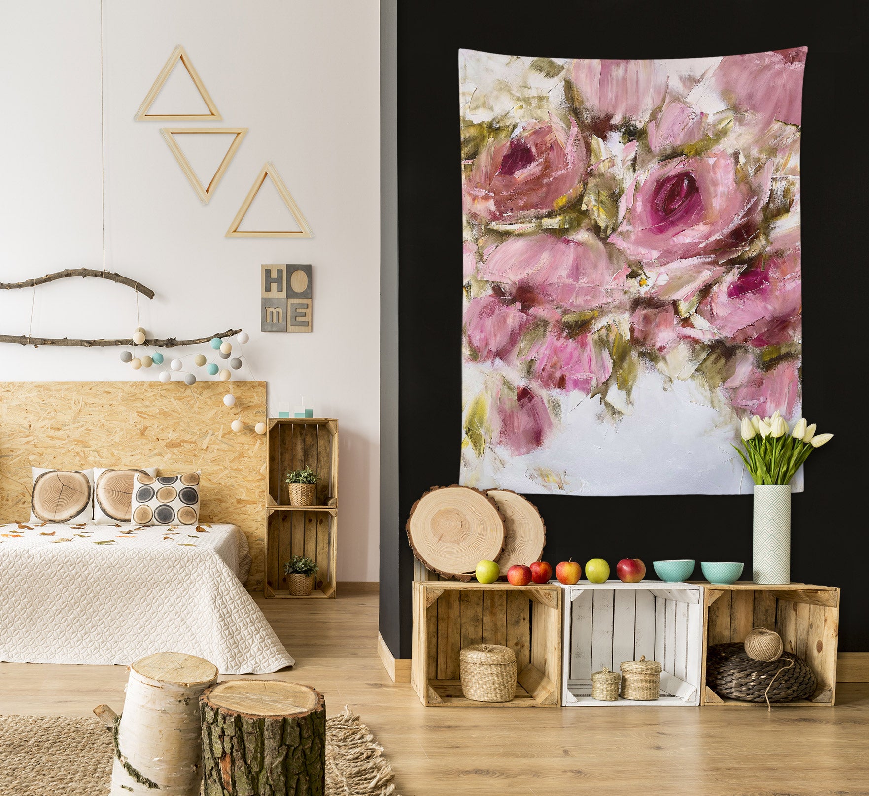 3D Pink Rose 3471 Skromova Marina Tapestry Hanging Cloth Hang