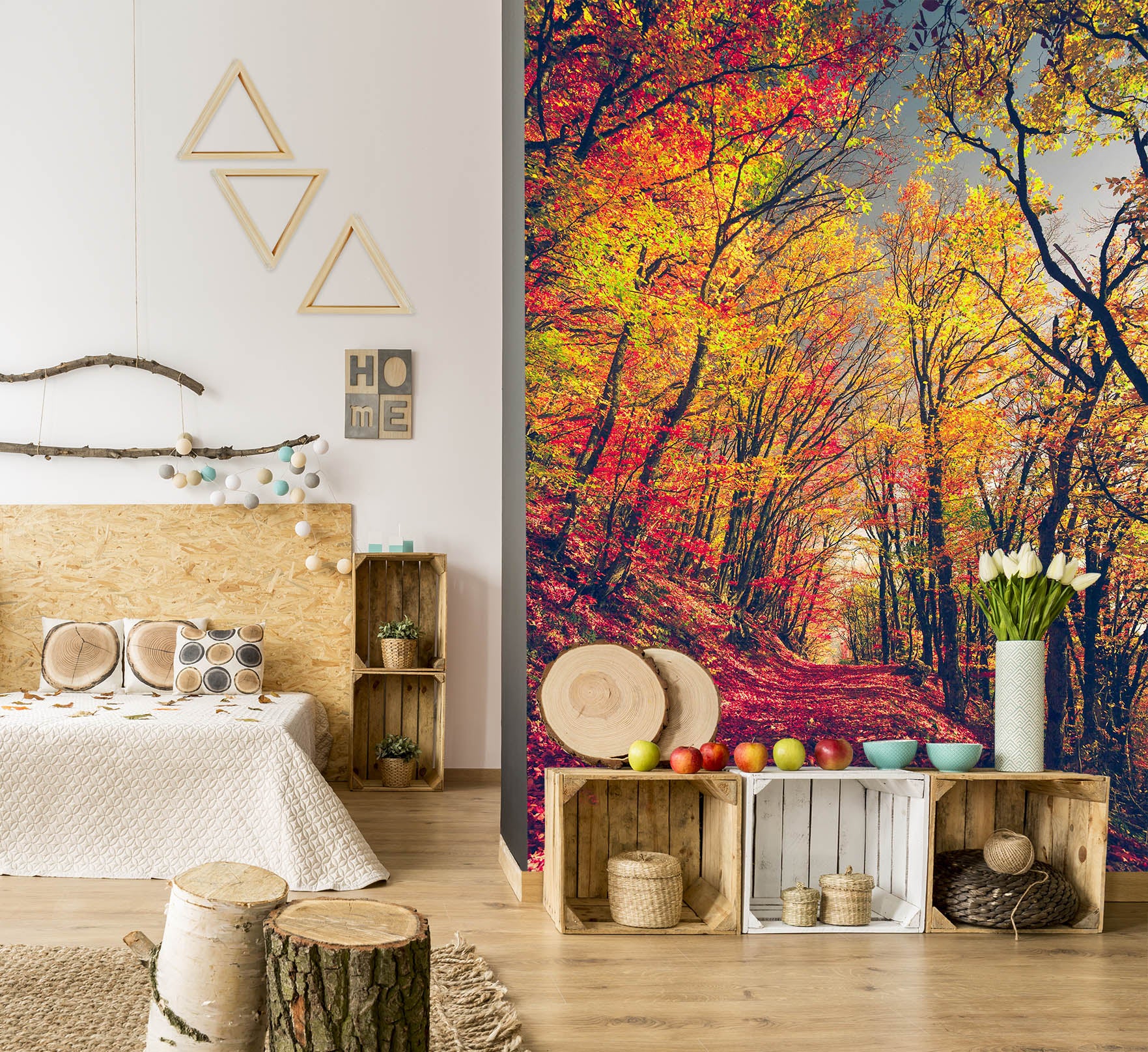 3D Yellow Leaf Forest 58106 Wall Murals