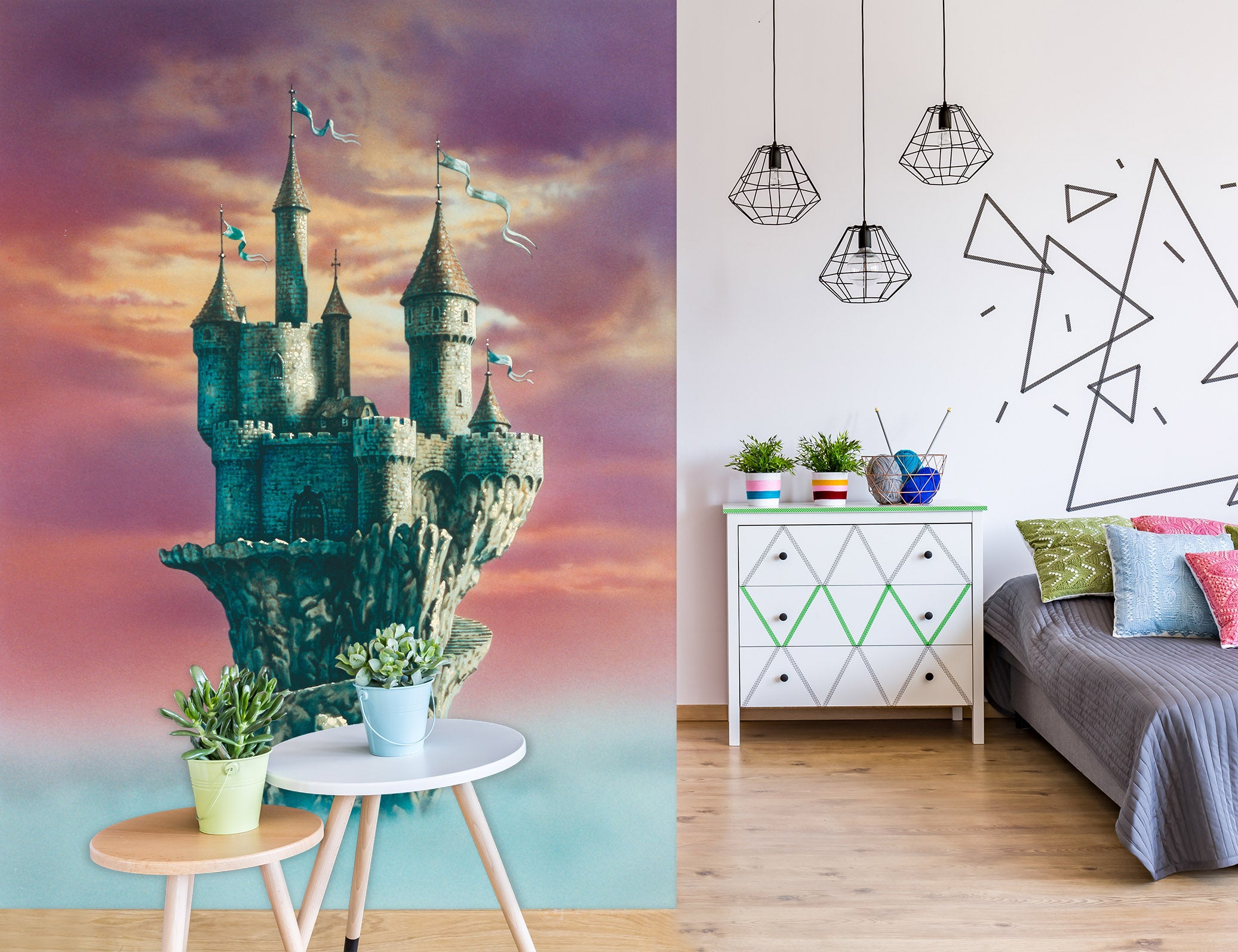 3D Sky Castle 7107 Ciruelo Wall Mural Wall Murals