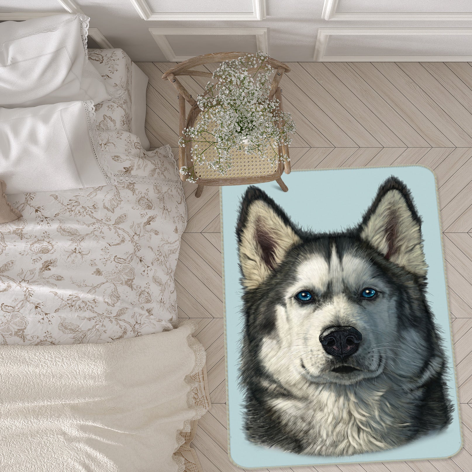 3D Husky 84231 Vincent Hie Rug Non Slip Rug Mat