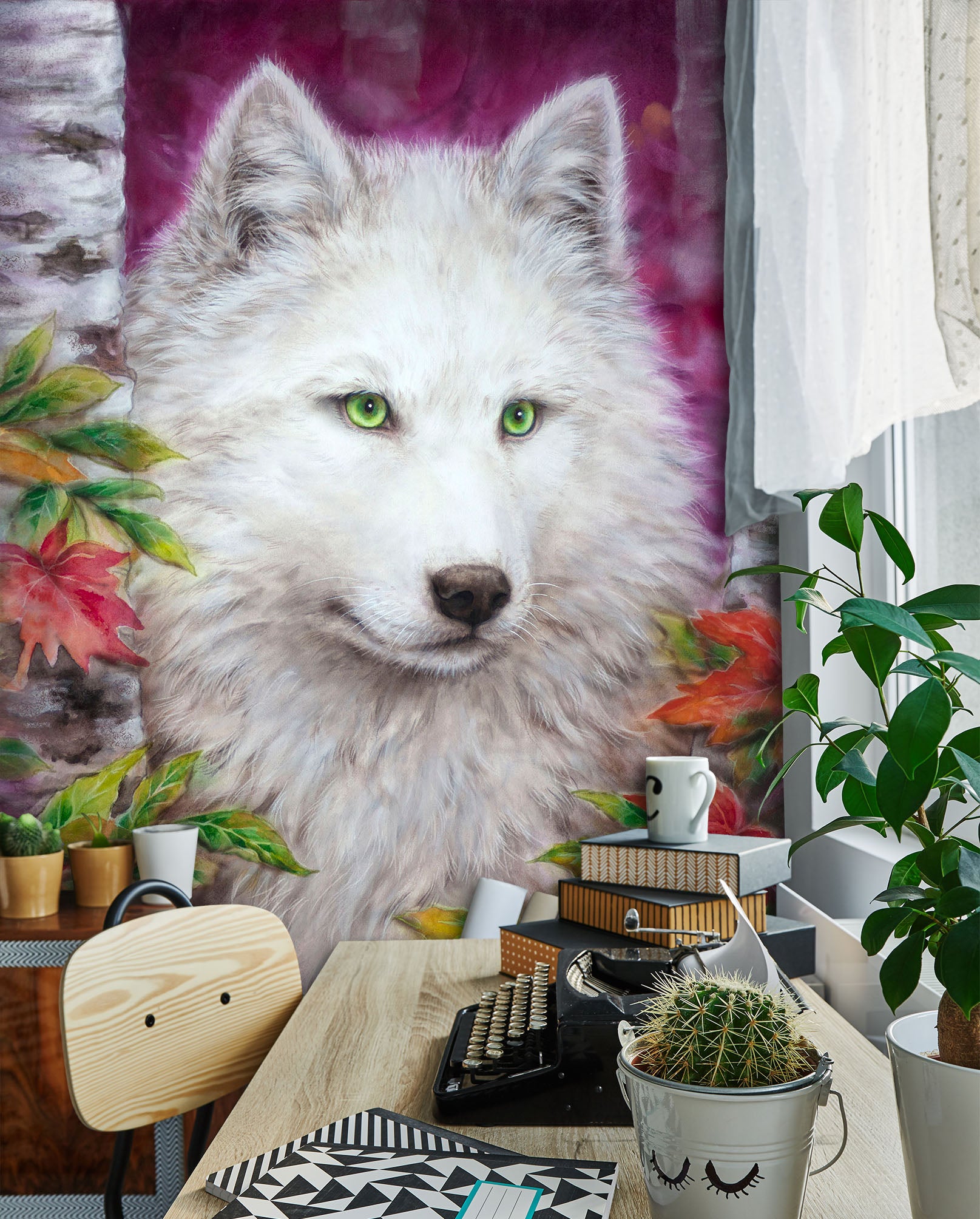 3D White Wolf 5471 Kayomi Harai Wall Mural Wall Murals