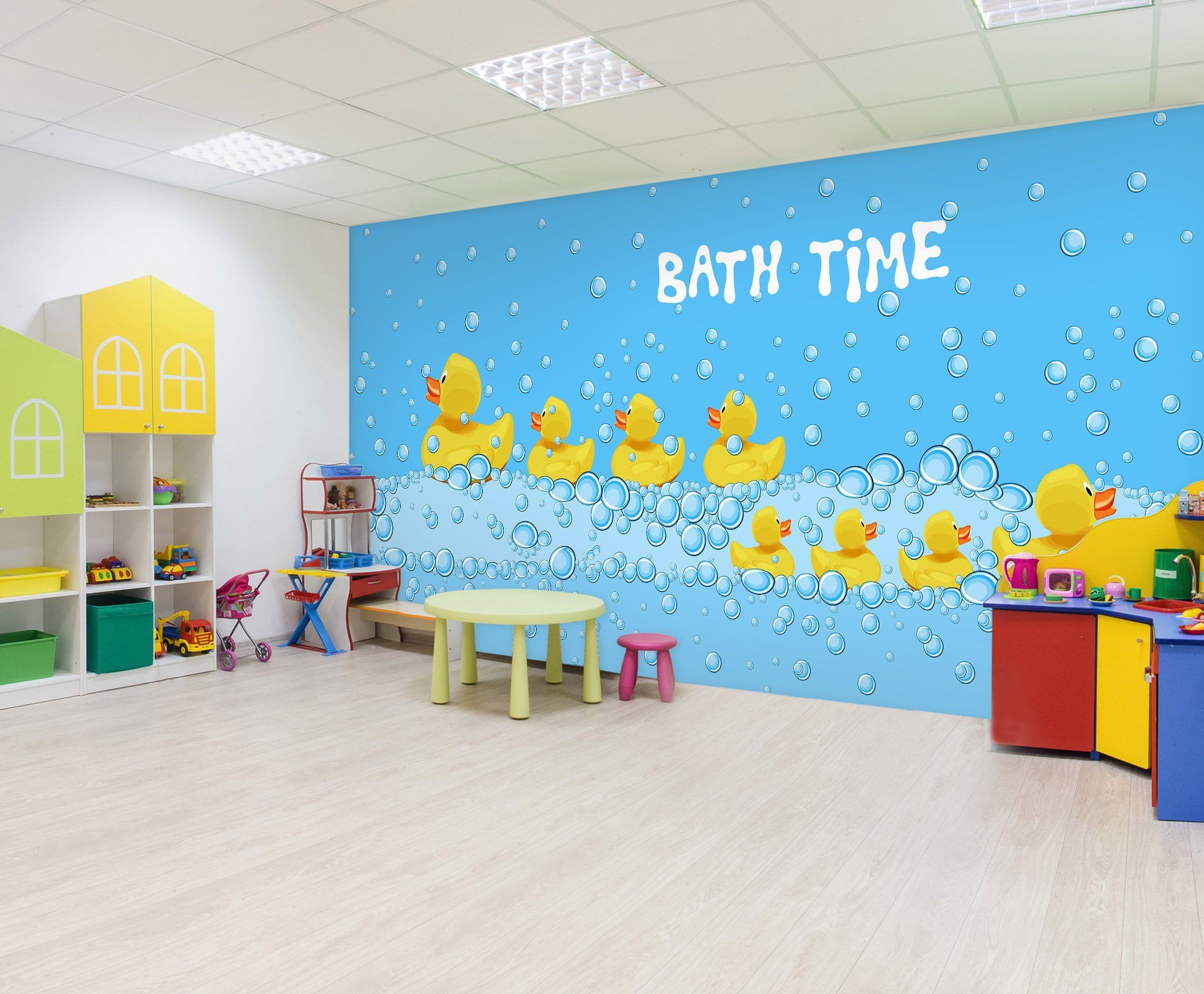 3D Bubble Duck 046 Wall Murals Wallpaper AJ Wallpaper 2 