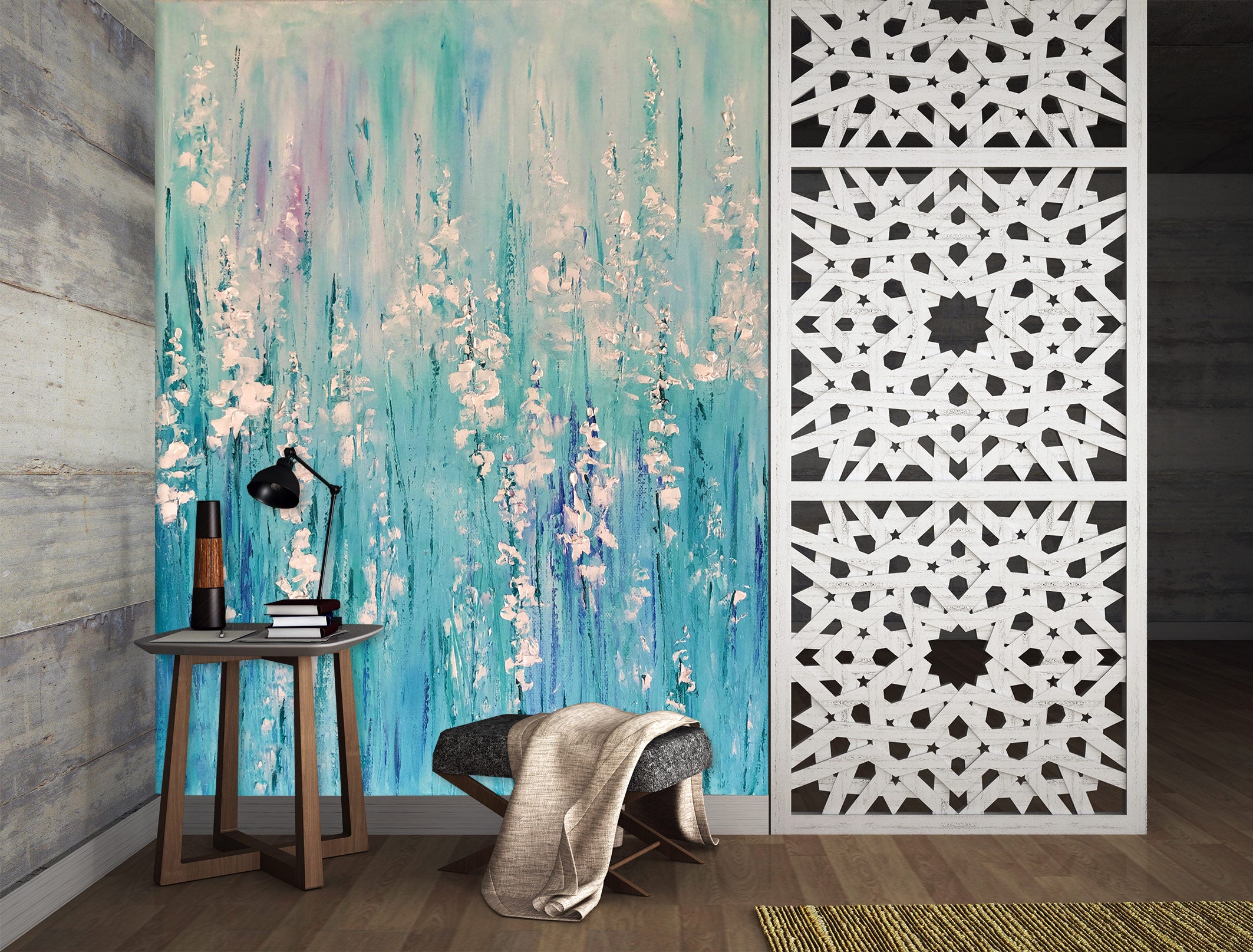 3D White Wildflowers 188 Skromova Marina Wall Mural Wall Murals