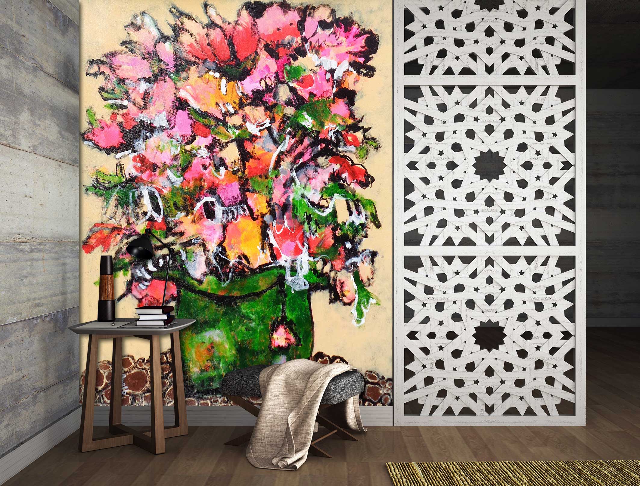 3D Flowers Vase 12180 Misako Chida Wall Mural Wall Murals