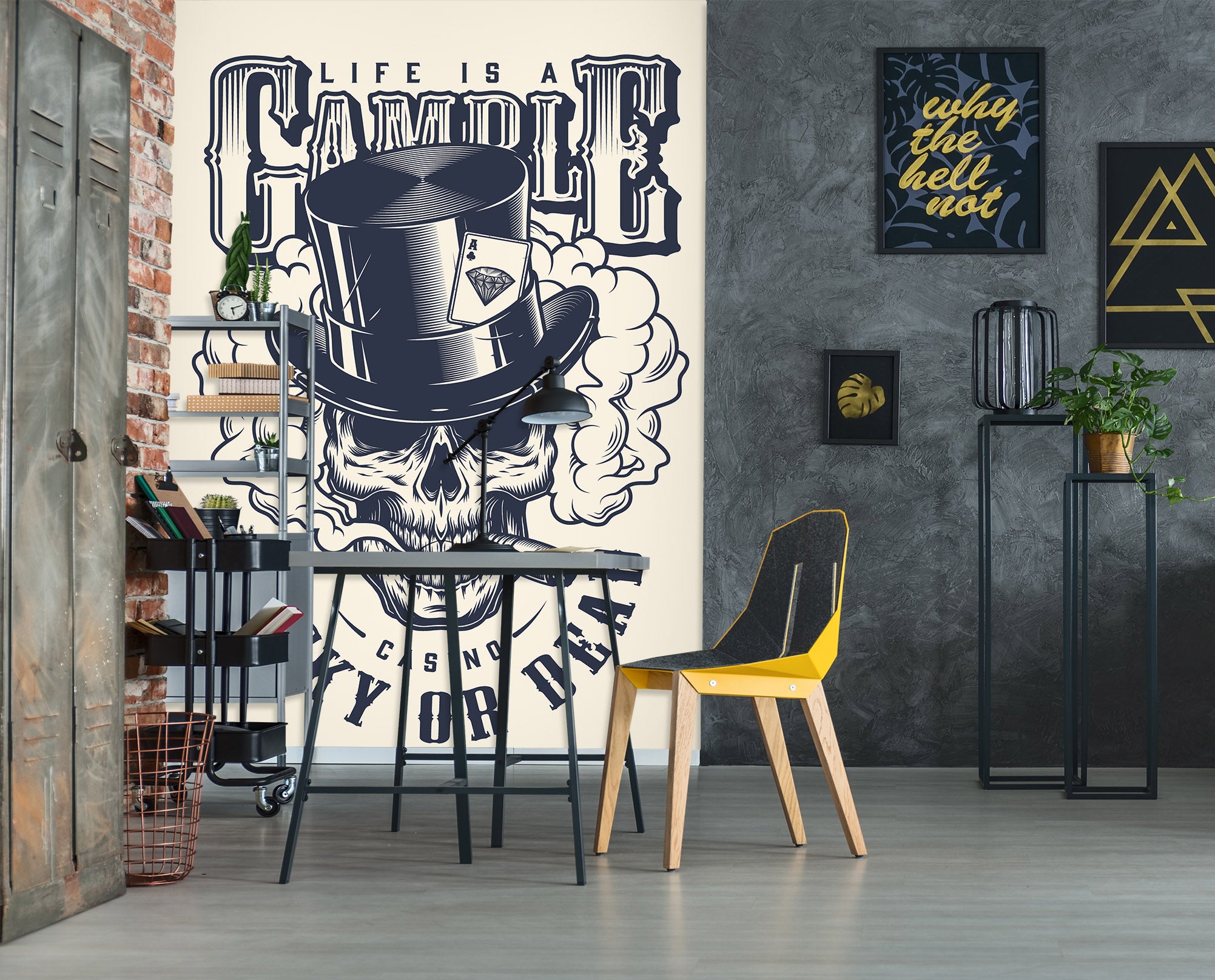 3D Top Hat Skeleton 58098 Wall Murals