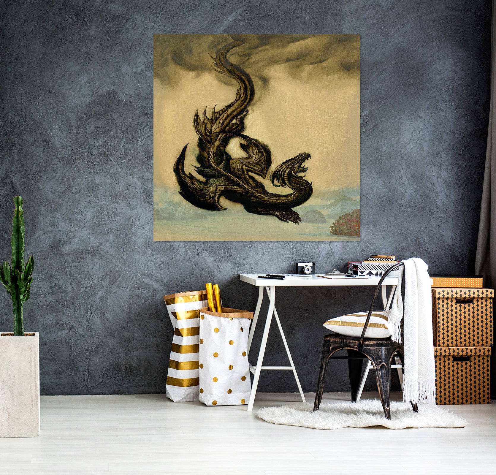 3D Black Dragon 8059 Ciruelo Wall Sticker