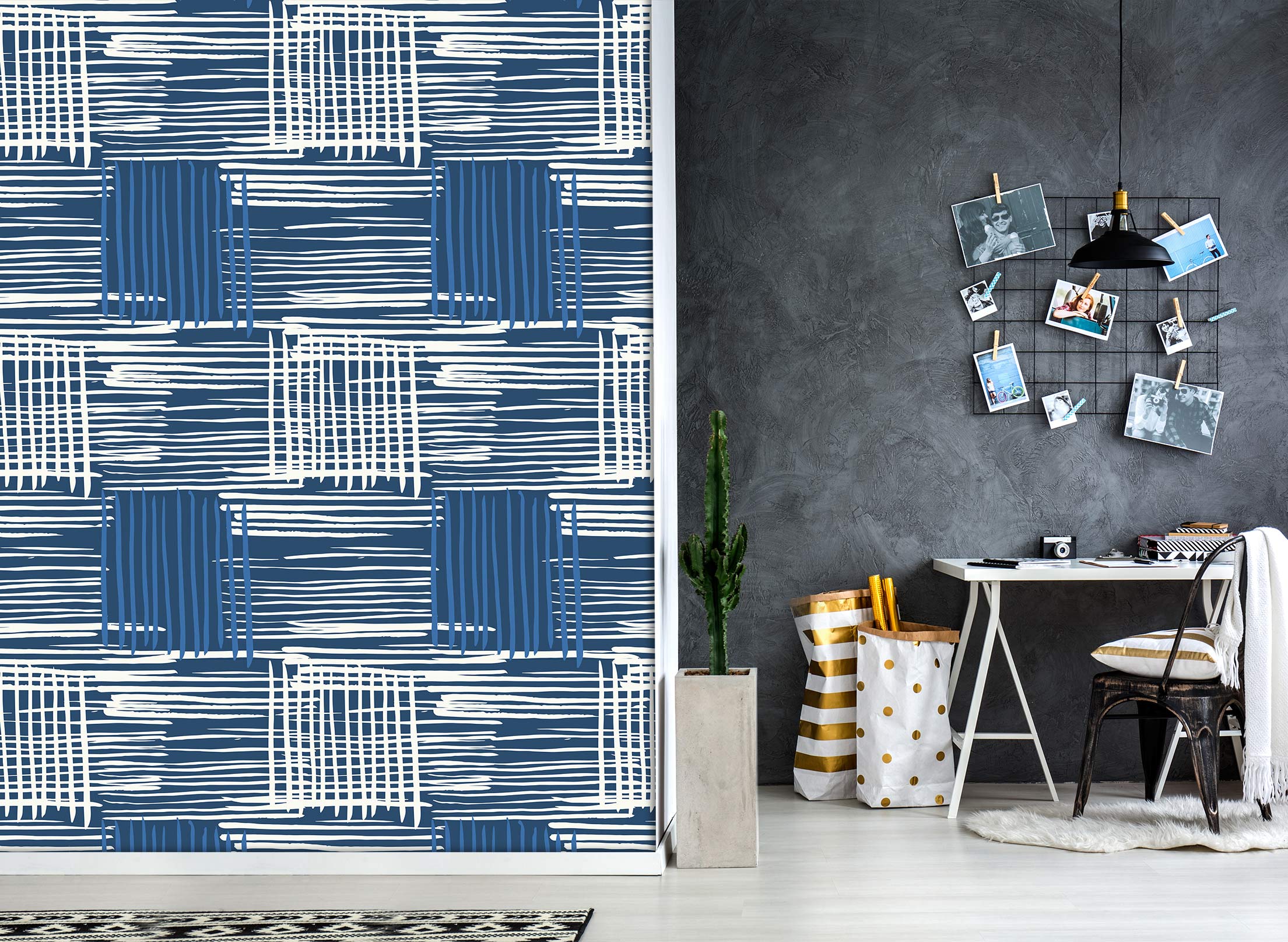 3D Blue Line Stripe 12062 Kashmira Jayaprakash Wall Mural Wall Murals