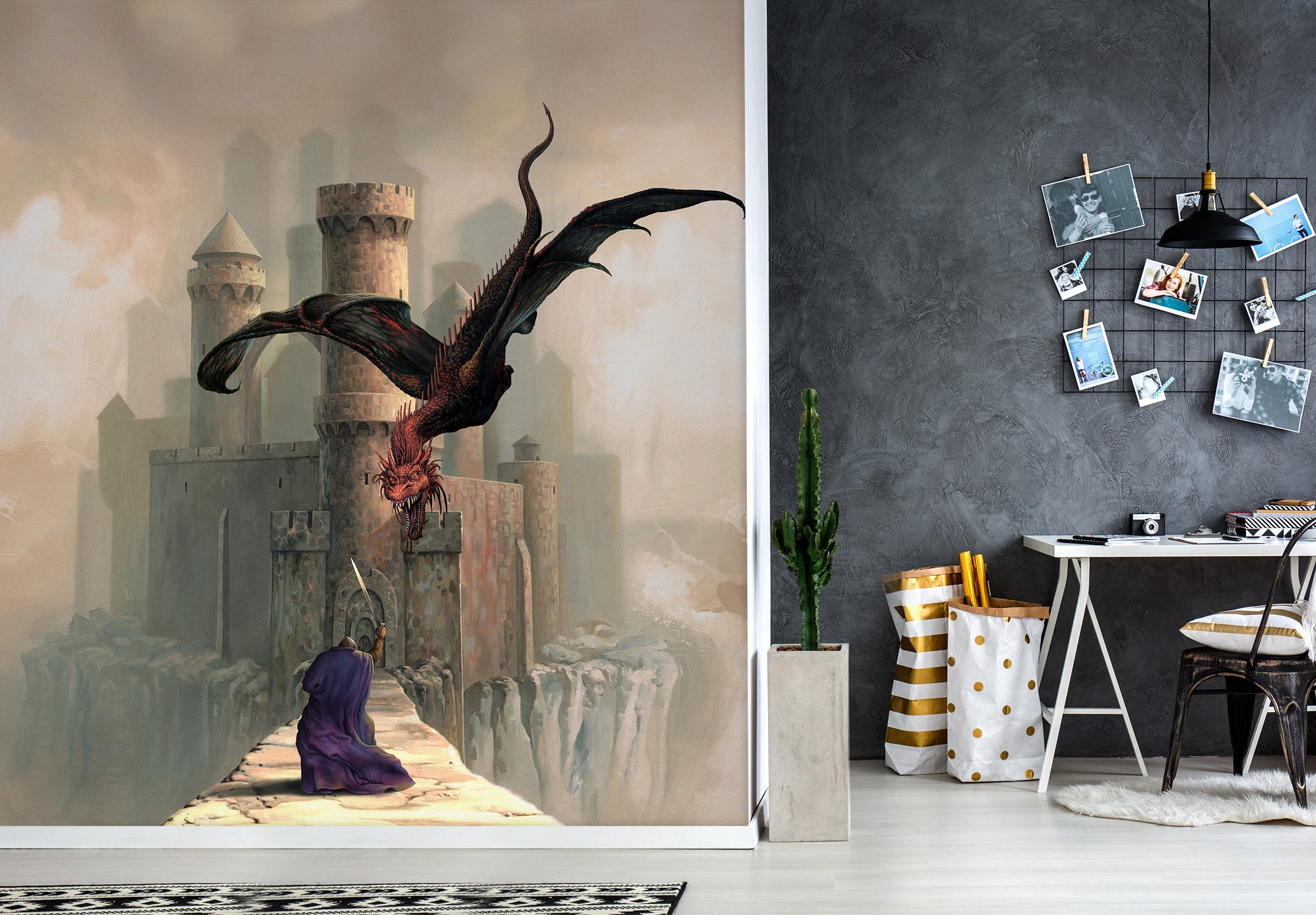 3D Castle Dragon 7117 Ciruelo Wall Mural Wall Murals