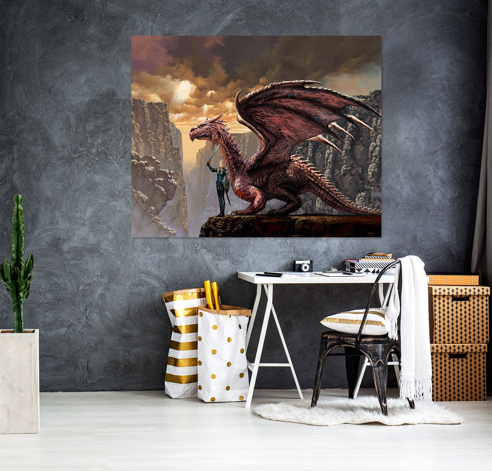 3D Dragon Soldier 8042 Ciruelo Wall Sticker