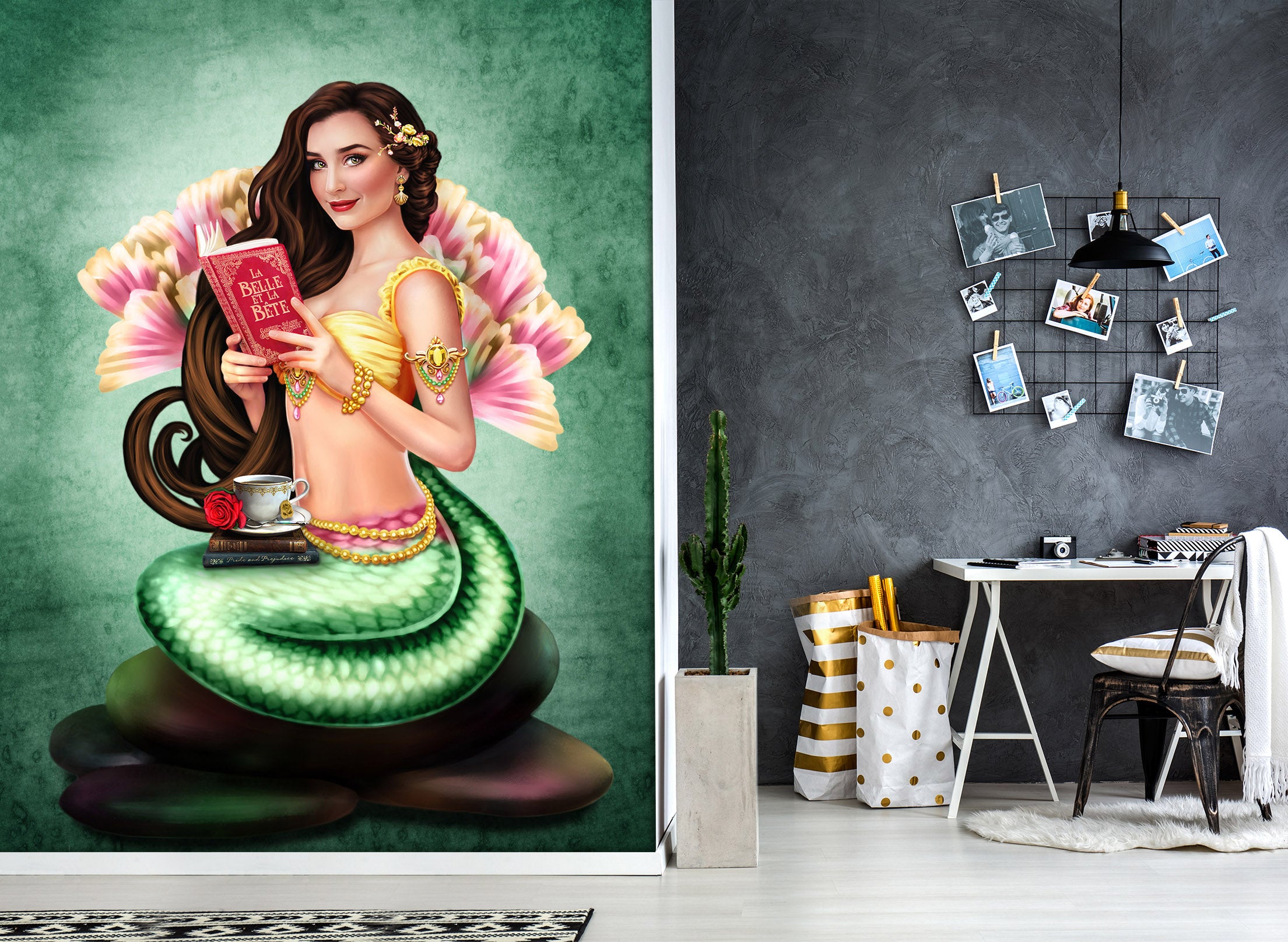 3D Mermaid Woman 8781 Brigid Ashwood Wall Mural Wall Murals