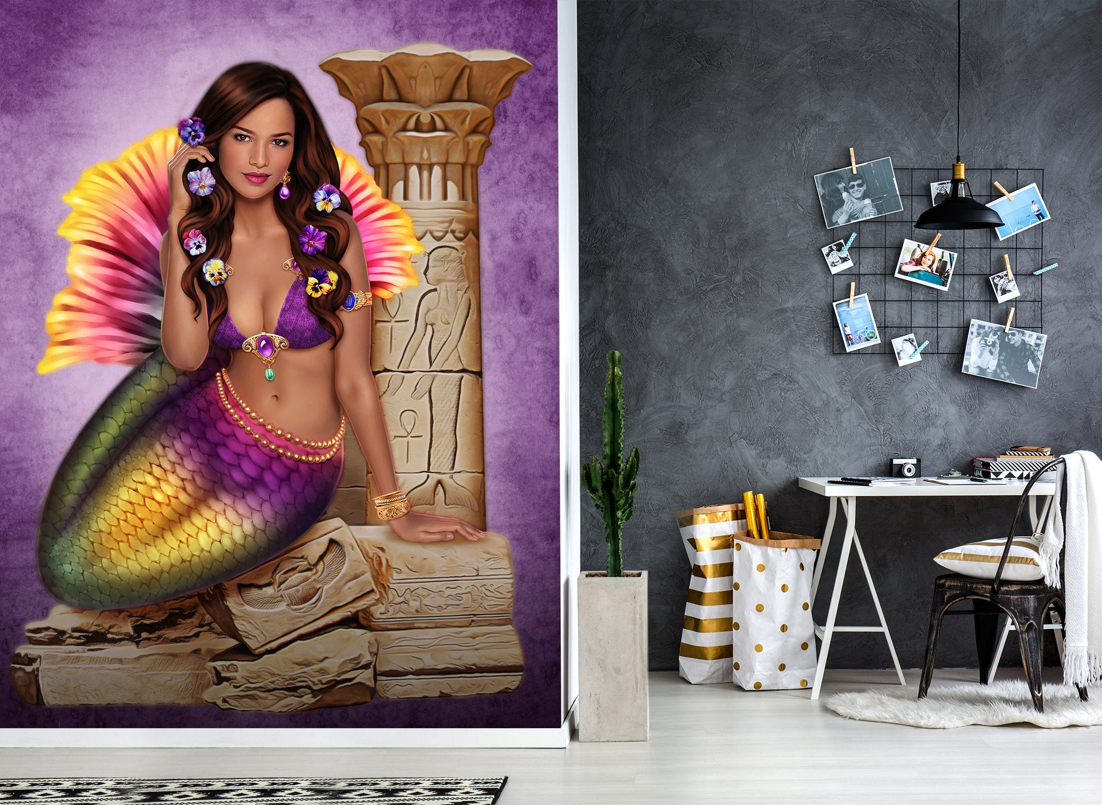 3D Mermaid Woman 8786 Brigid Ashwood Wall Mural Wall Murals